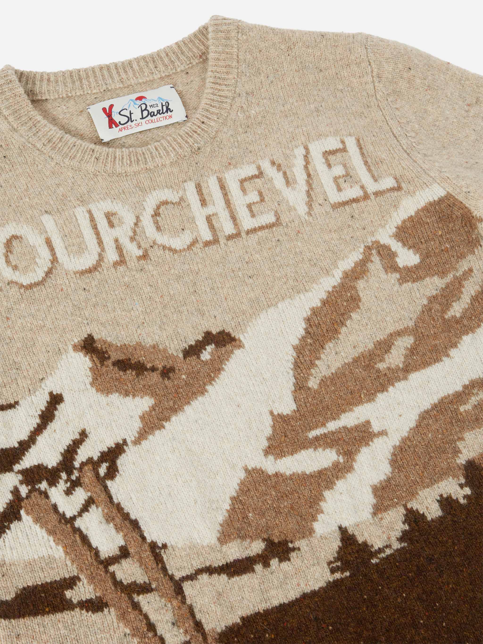 Crewneck Douglas with Courchevel postcard jacquard - Image 2