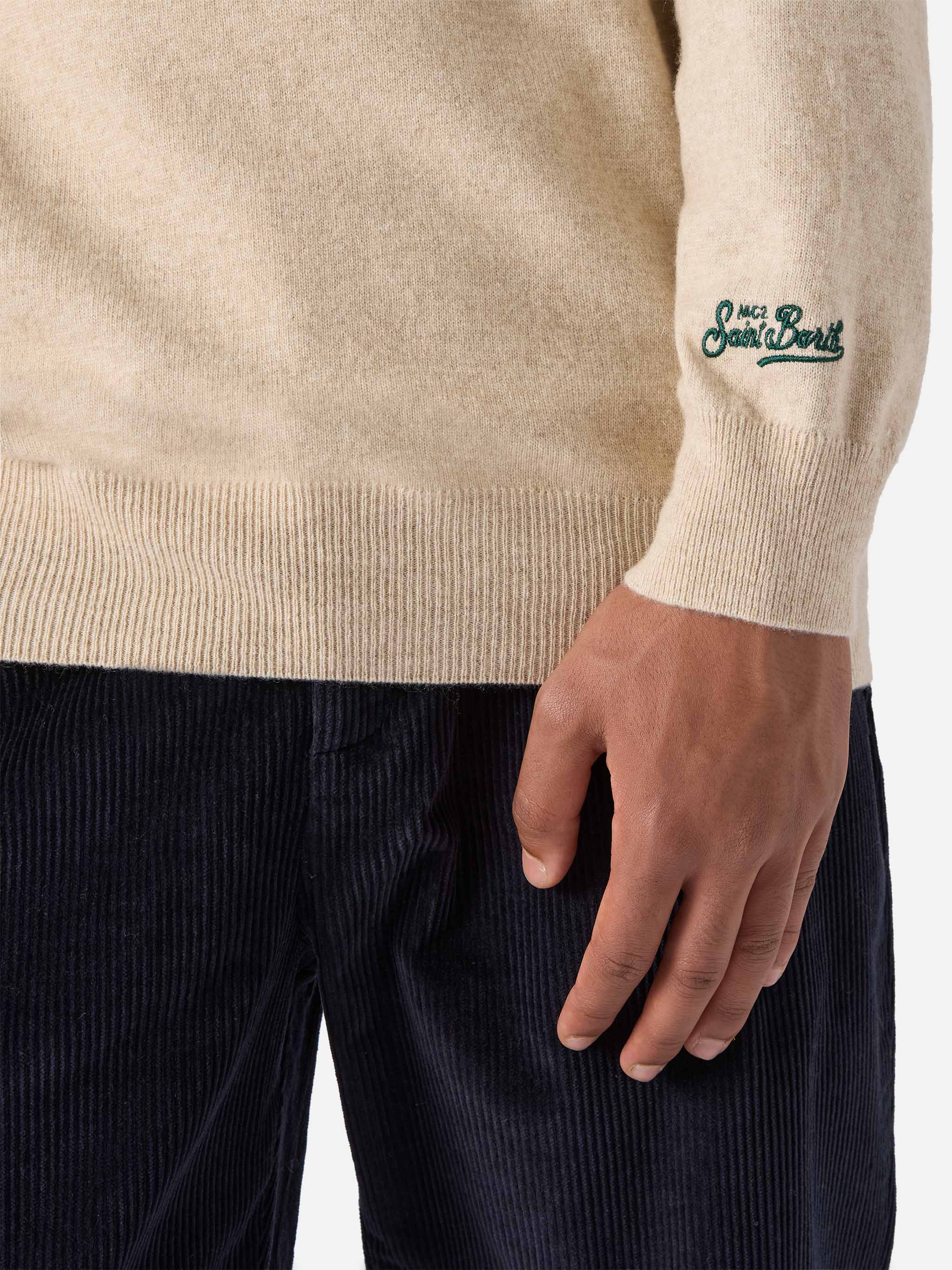 Crewneck sweater Heron Light with 19 gradi. Praticamente Marocco in primavera! embroidery | YUPPIES SPECIAL EDITION - Image 3