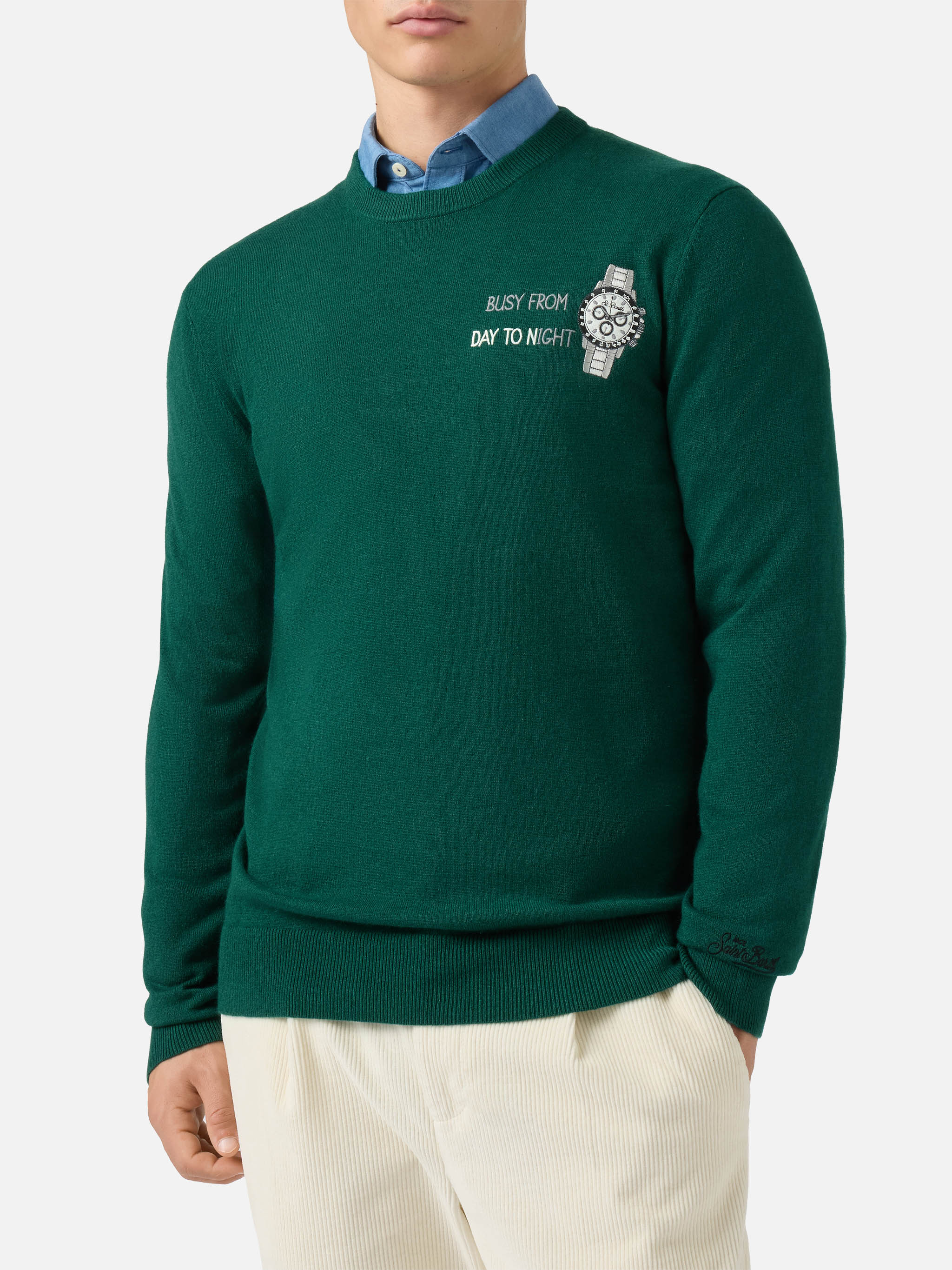 Crewneck sweater Heron Light with Busy from day to night embroidery - Image 2