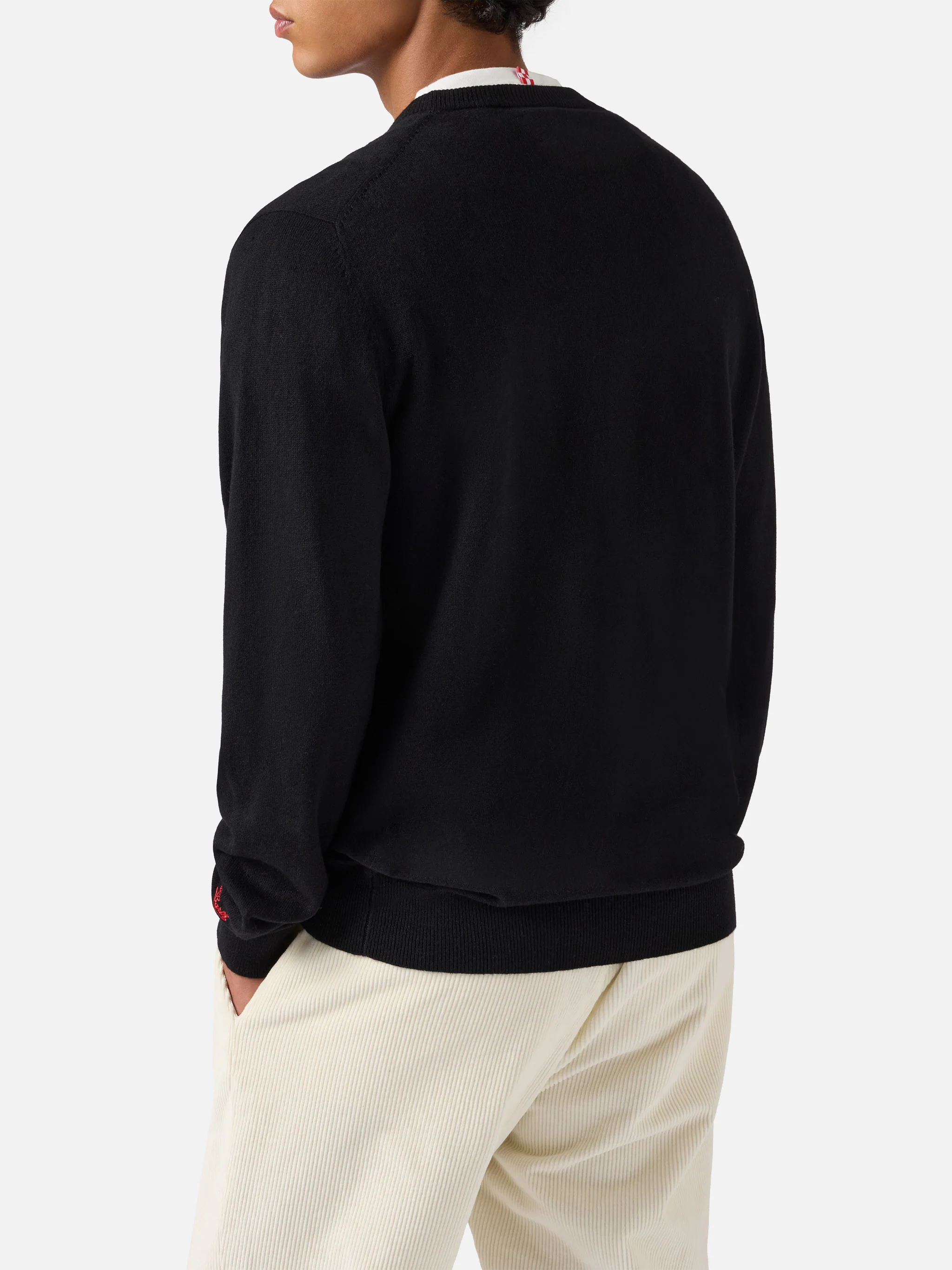 Crewneck sweater Heron Light with Caffè Corretti Negroni Sbagliati embroidery - Image 4