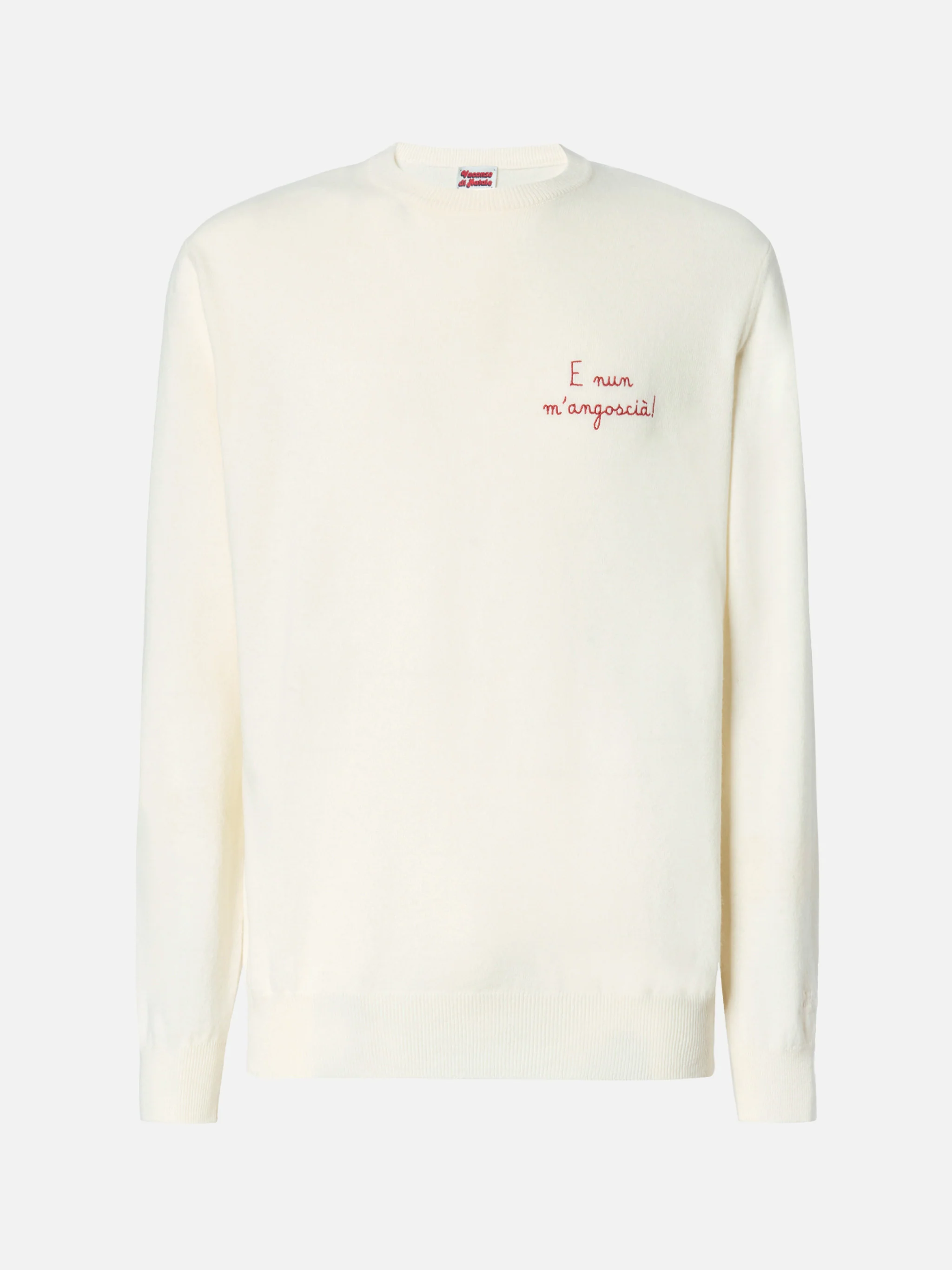 Crewneck Heron Light with E nun m'angoscià embroidery | VACANZE DI NATALE SPECIAL EDITION - Image 5