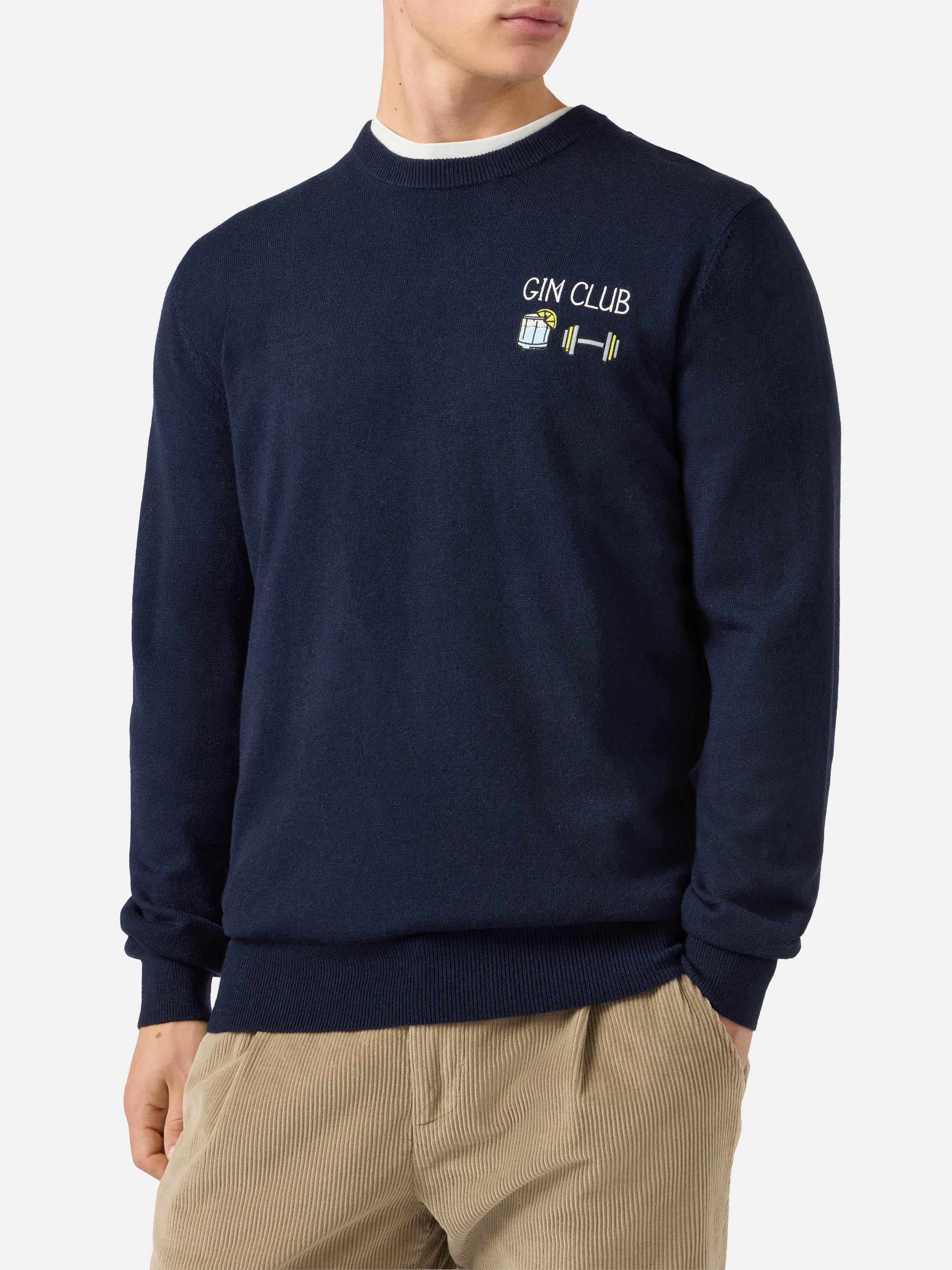 Crewneck sweater Heron Light with Gin Club embroidery - Image 2