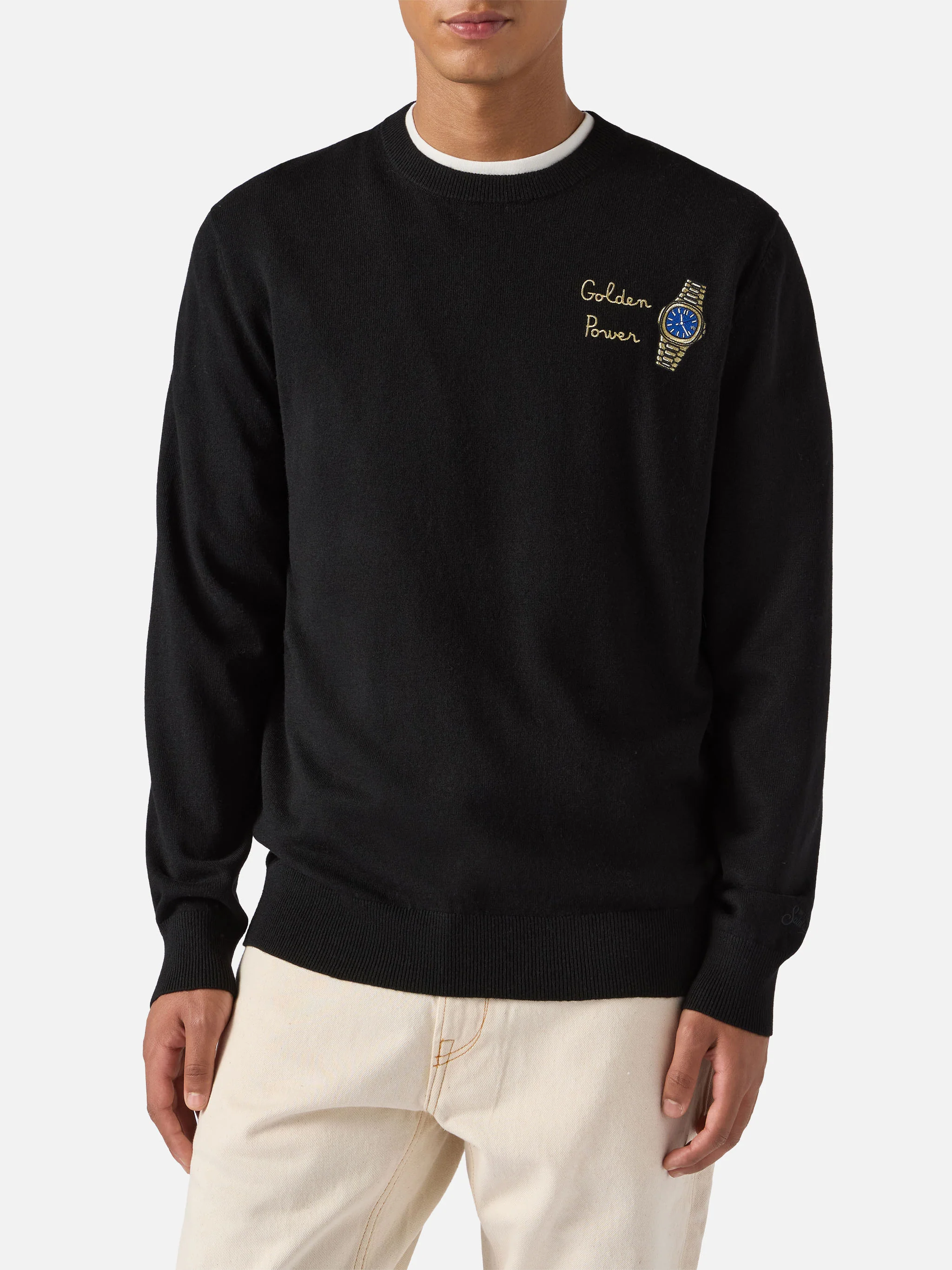 Crewneck sweater Heron Light with Golden Power embroidery - Image 2