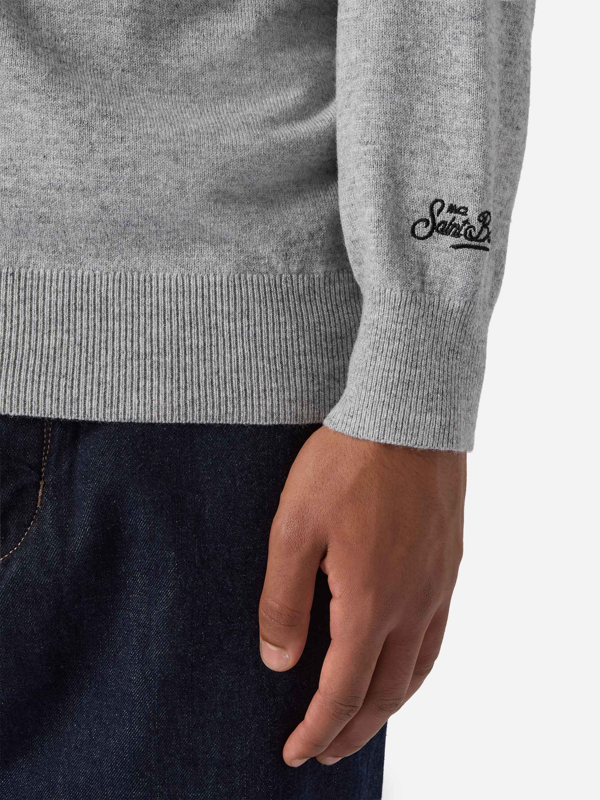 Crewneck sweater Heron Light with Il mare d'inverno embroidery - Image 3