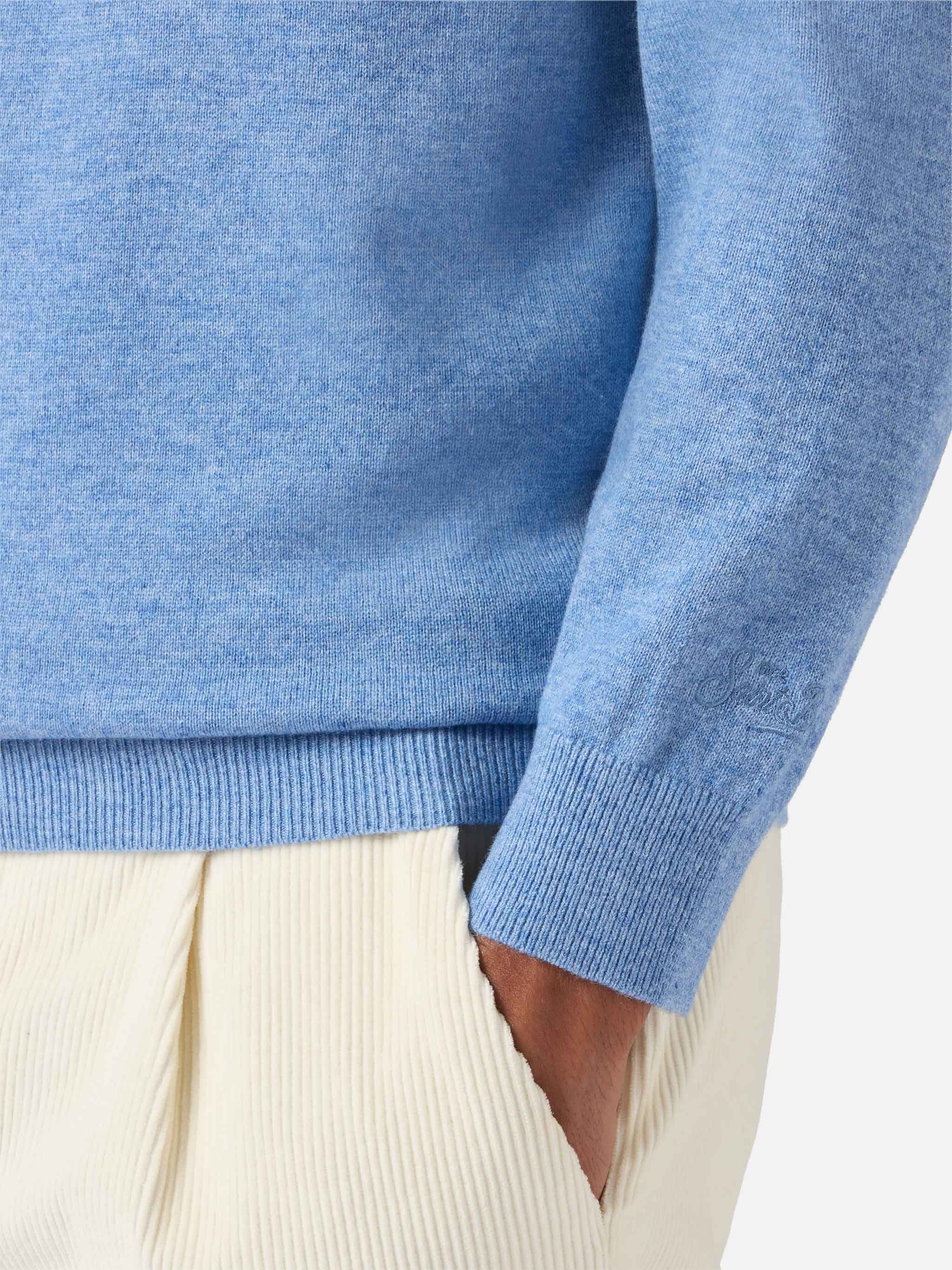 Crewneck sweater Heron Light with La felicità è nelle piccole cose embroidery - Image 3