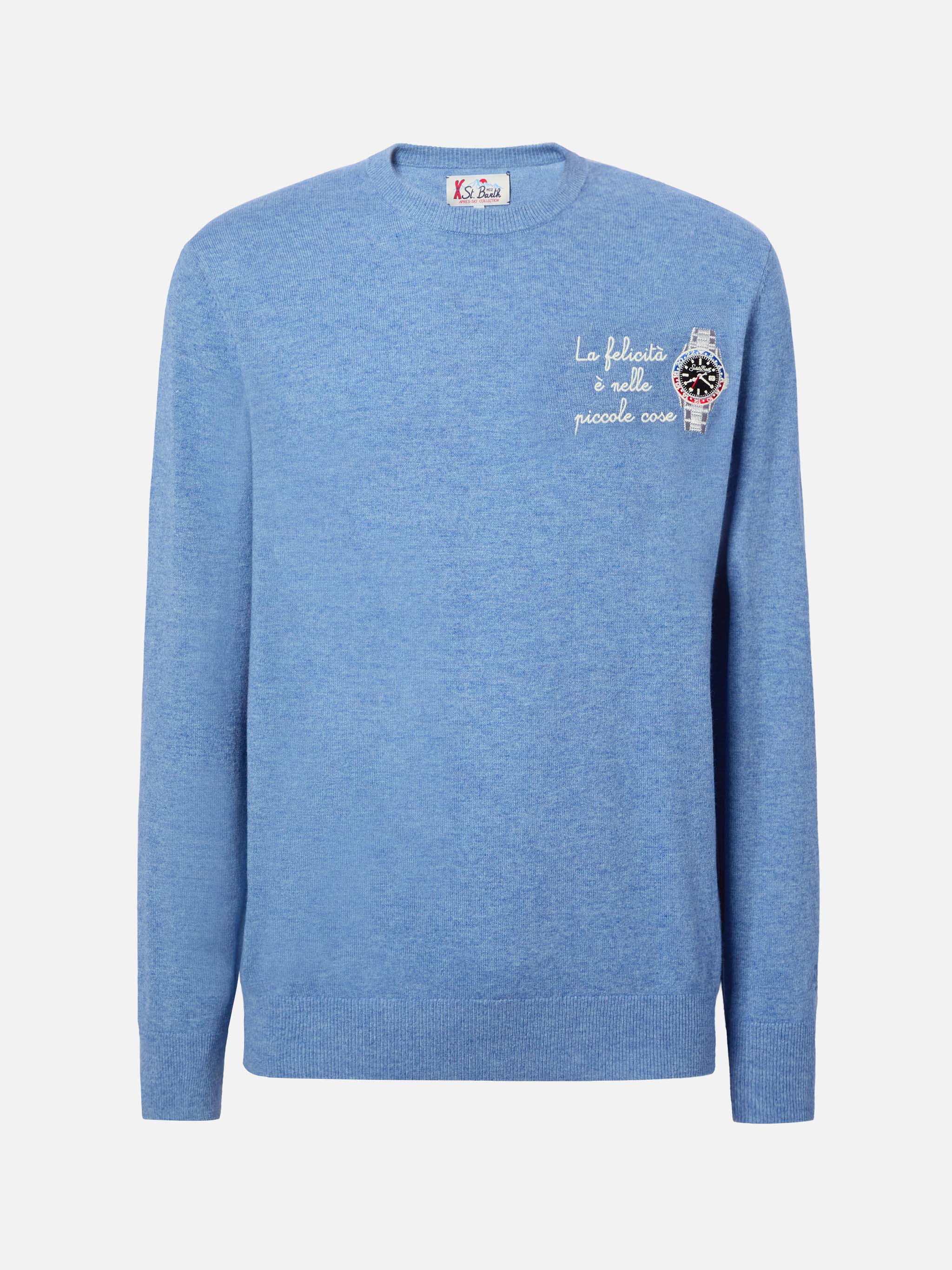 Crewneck sweater Heron Light with La felicità è nelle piccole cose embroidery - Image 5