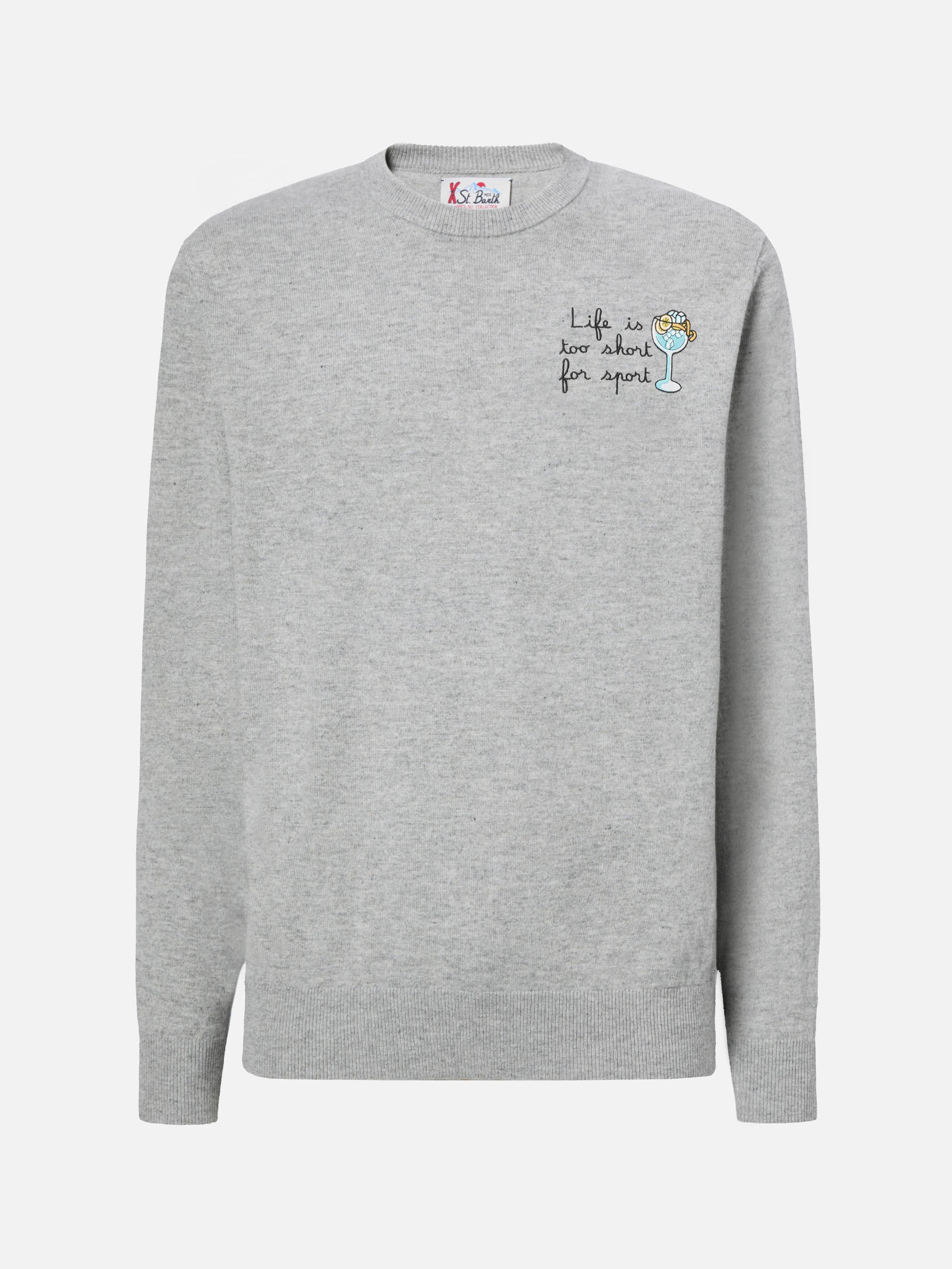 Crewneck sweater Heron Light with Life is too short for sport embroidery - Image 5