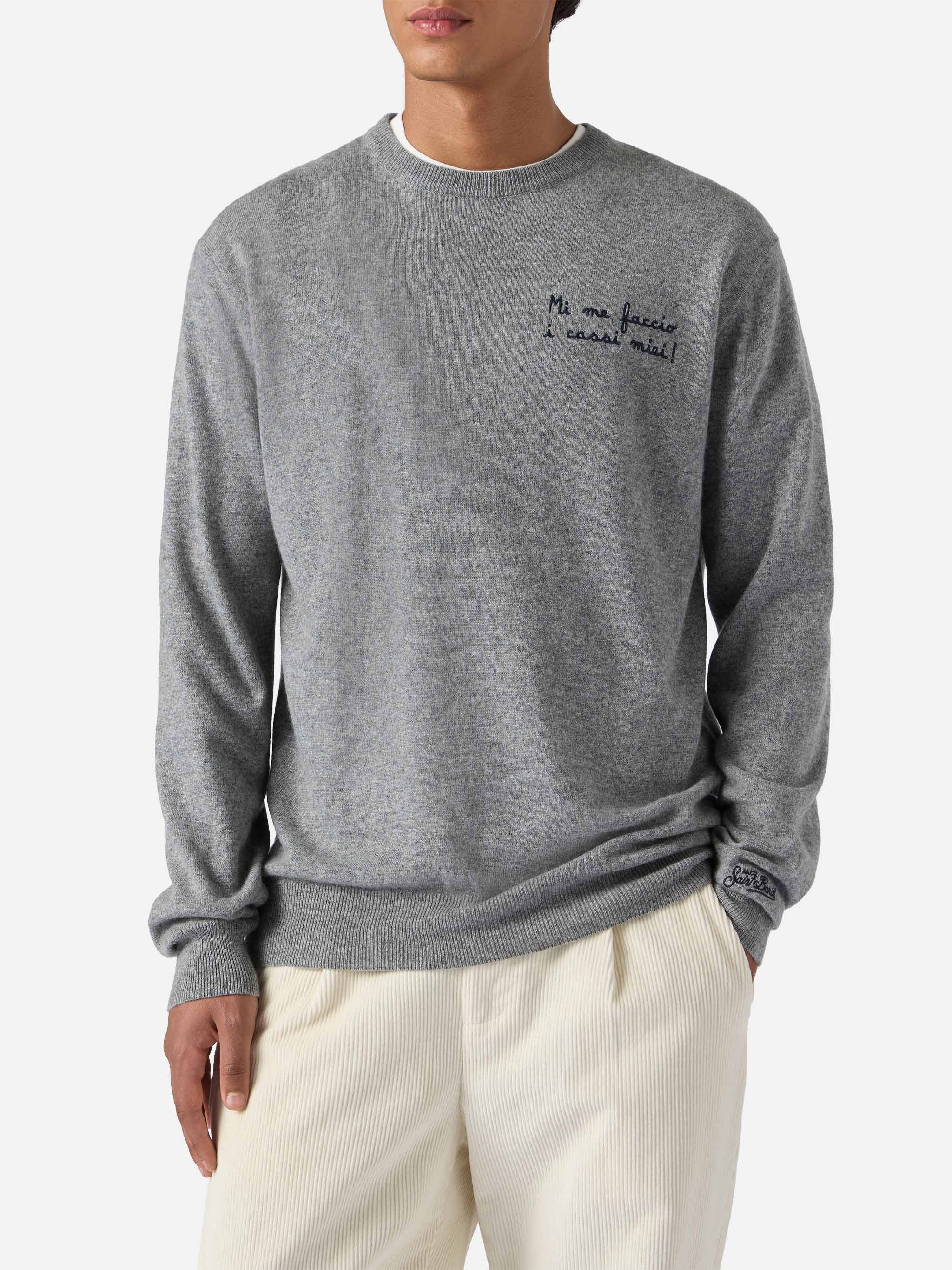 Crewneck Heron Light with Mi me faccio i cassi miei! embroidery | VACANZE DI NATALE SPECIAL EDITION - Image 2