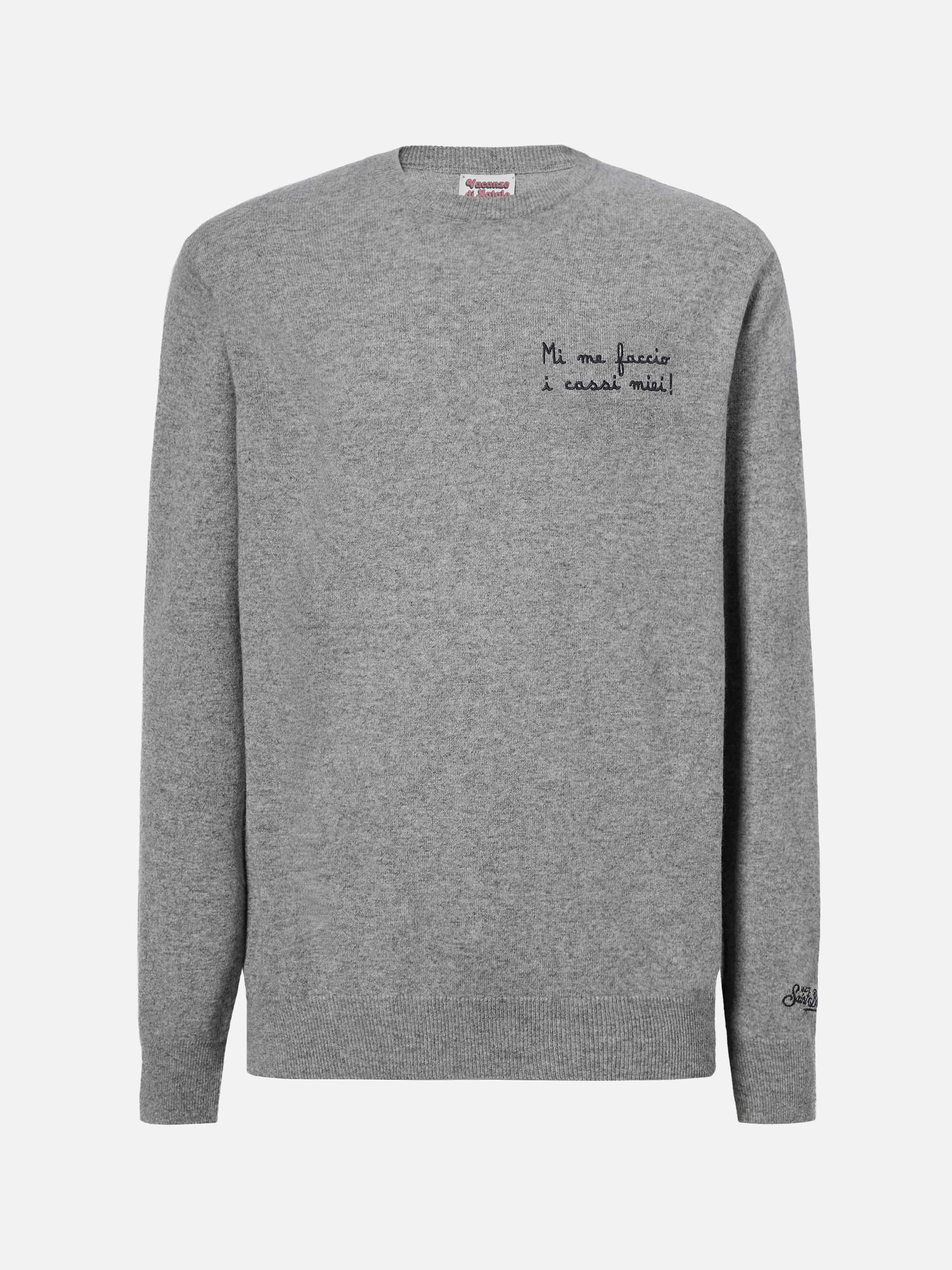 Crewneck Heron Light with Mi me faccio i cassi miei! embroidery | VACANZE DI NATALE SPECIAL EDITION - Image 5
