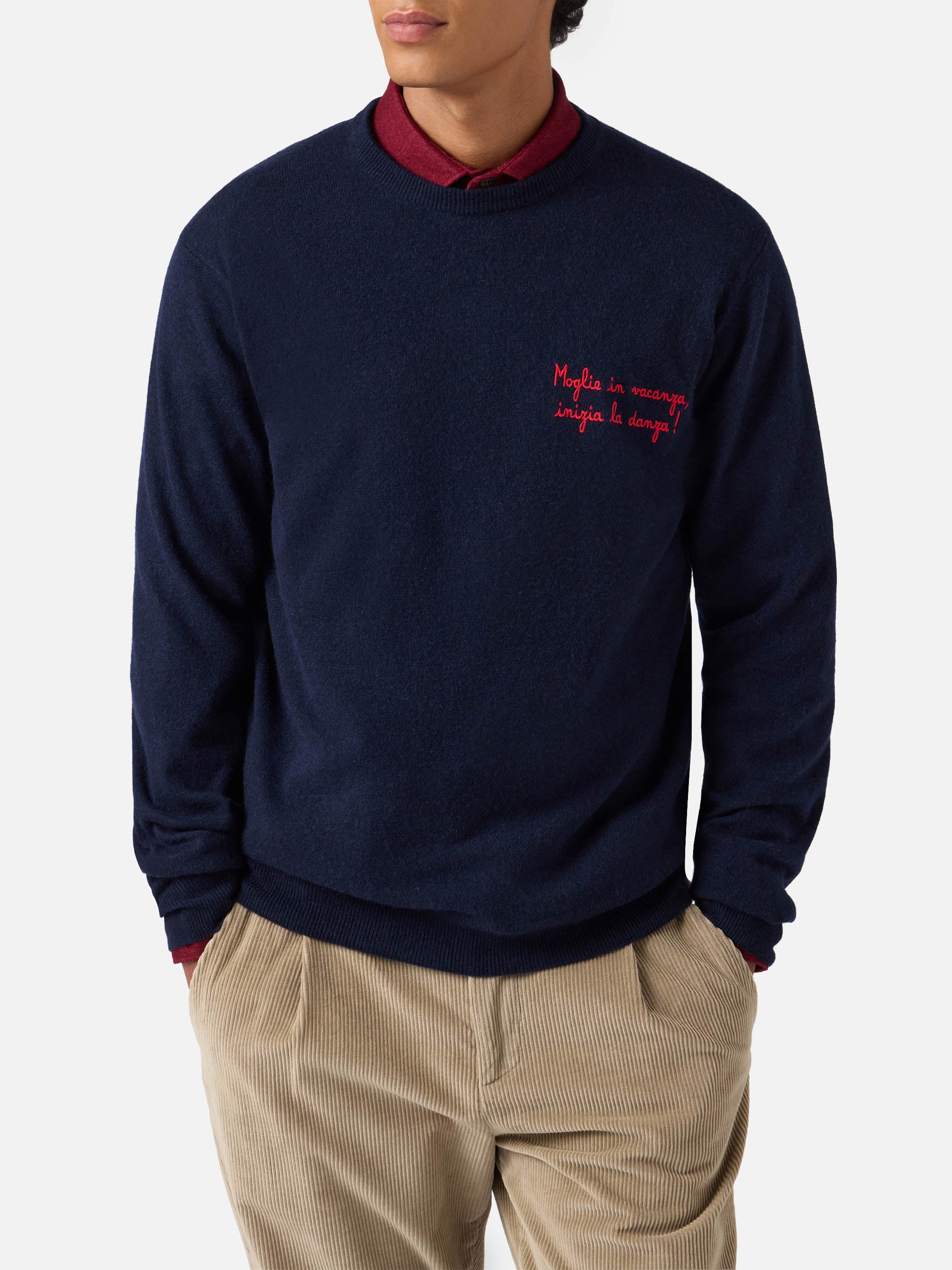 Crewneck sweater Heron Light with Moglie in vacanza inizia la danza embroidery | YUPPIES SPECIAL EDITION - Image 2