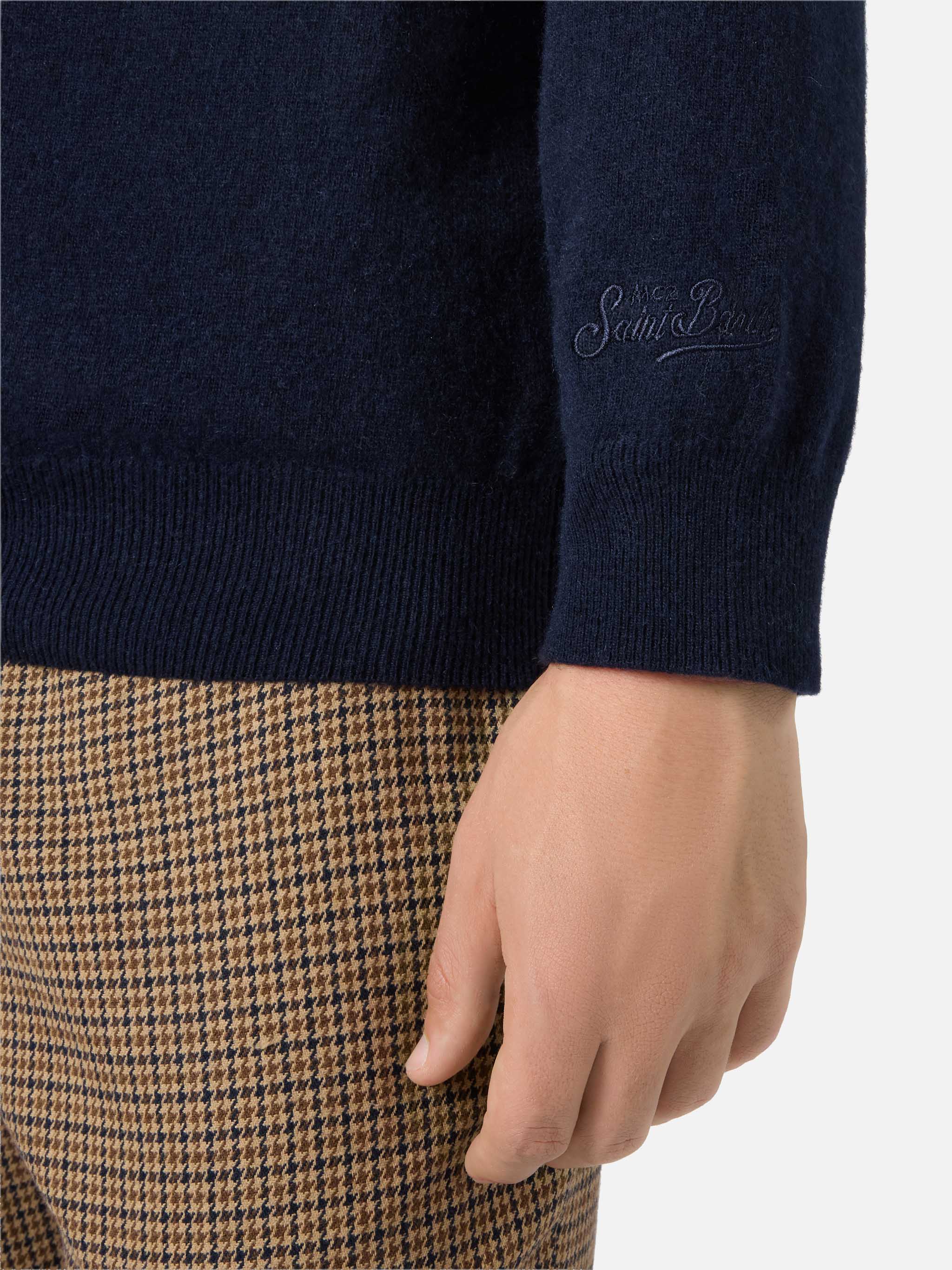 Crewneck Heron Light with Negare, negare sempre! embroidery | VACANZE DI NATALE SPECIAL EDITION - Image 3