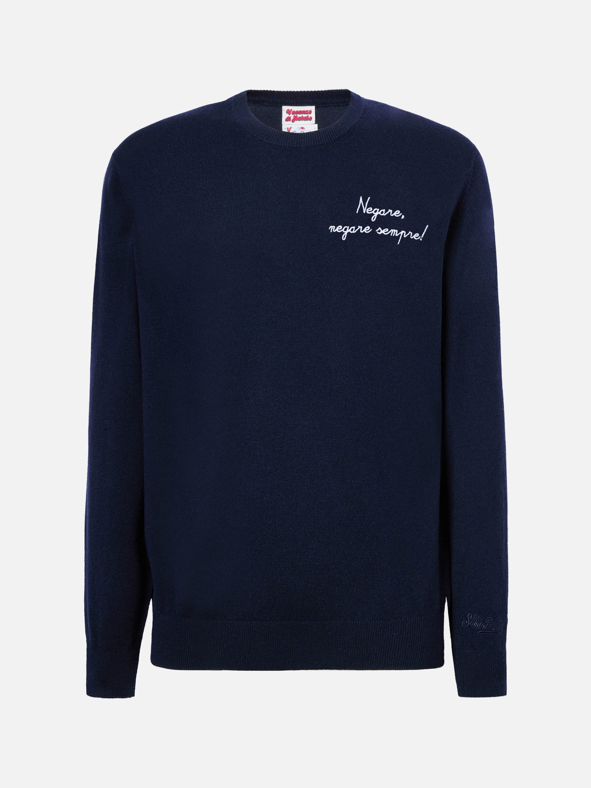 Crewneck Heron Light with Negare, negare sempre! embroidery | VACANZE DI NATALE SPECIAL EDITION - Image 5