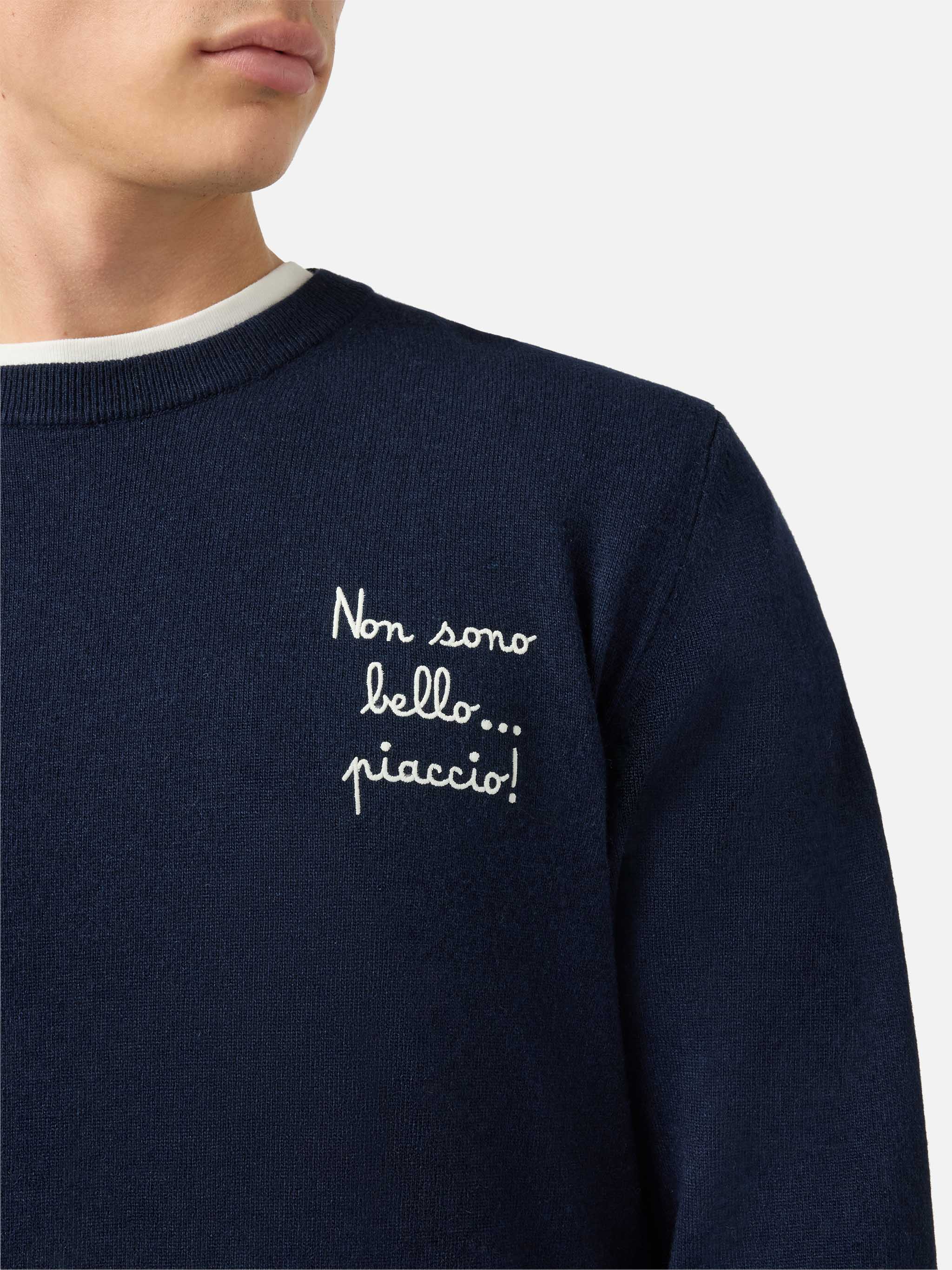 Crewneck Heron Light with Non sono bello, piaccio! embroidery | VACANZE DI NATALE SPECIAL EDITION