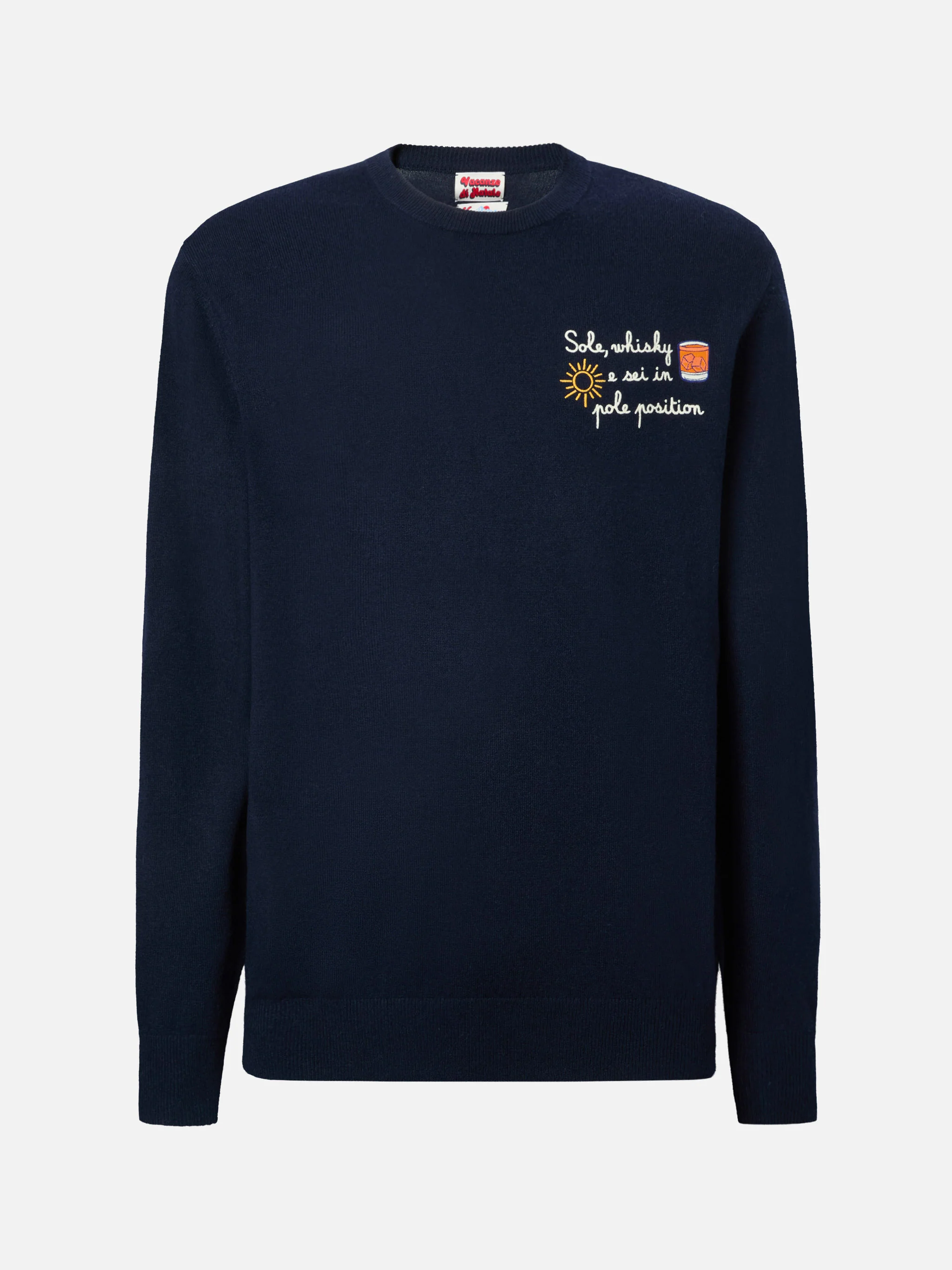 Crewneck Heron Light with Sole, whisky e sei in pole position! embroidery | VACANZE DI NATALE SPECIAL EDITION - Image 5