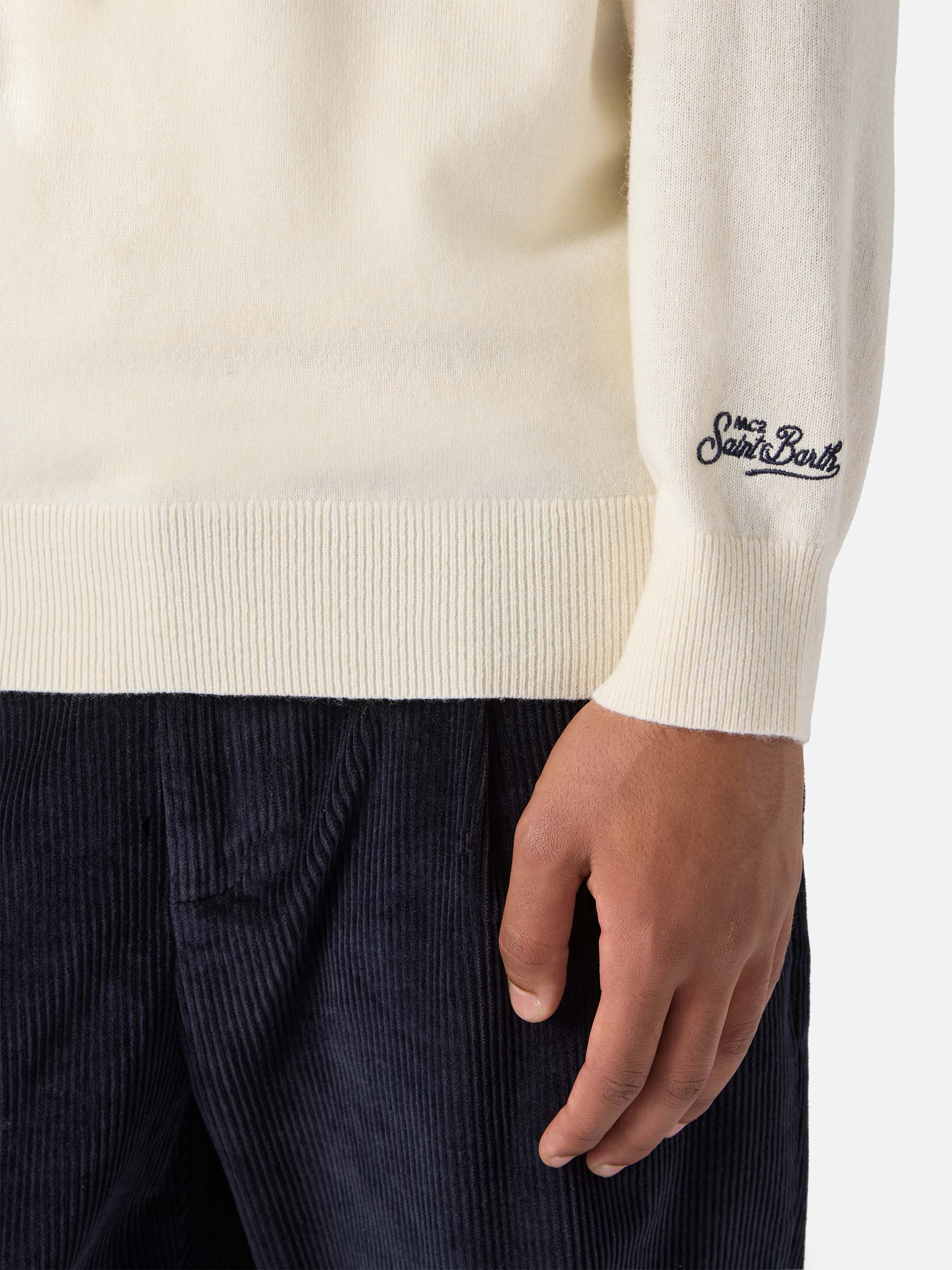 Crewneck Heron Light with Sole, whisky e sei in pole position! embroidery | VACANZE DI NATALE SPECIAL EDITION - Image 3