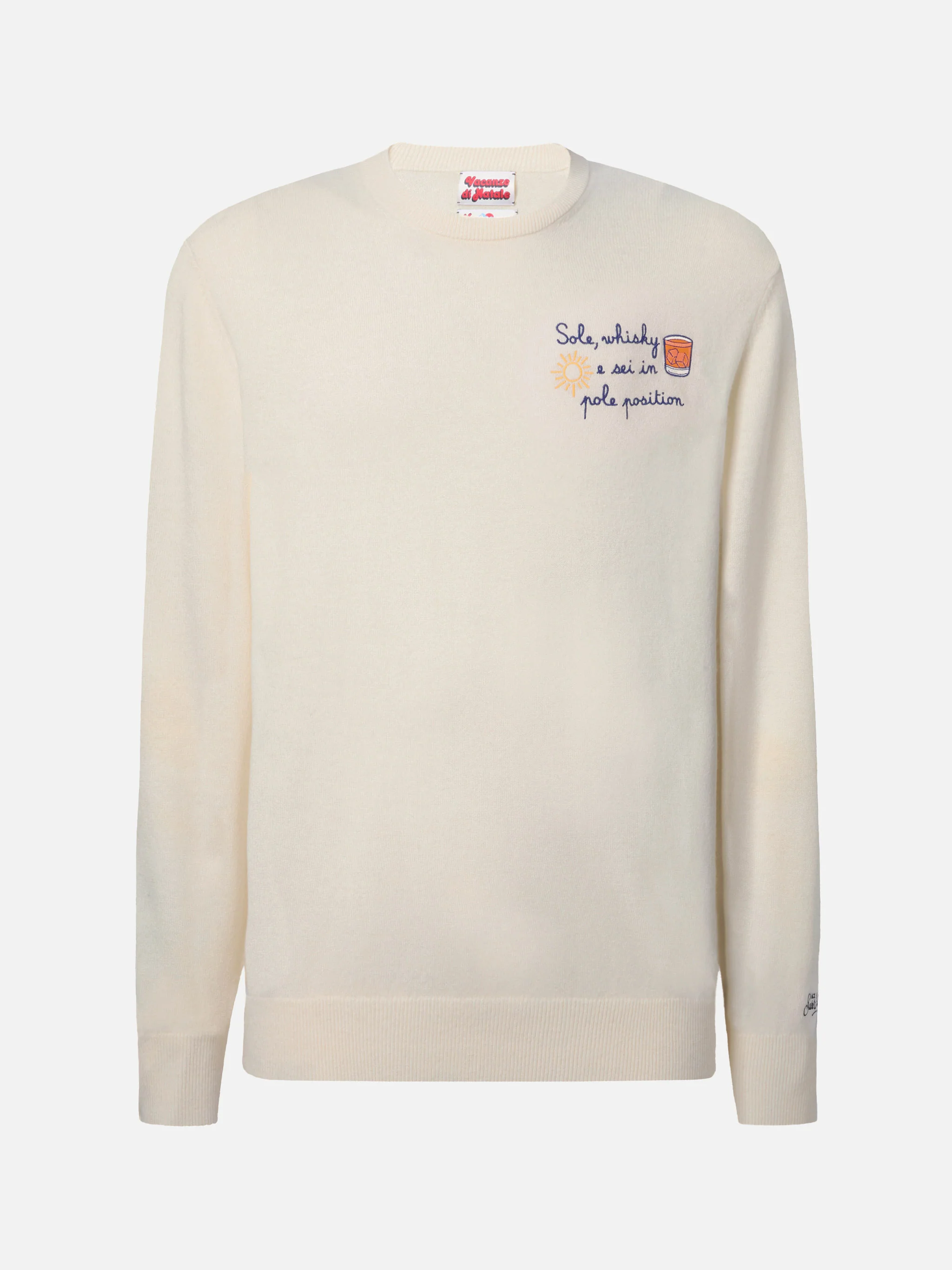 Crewneck Heron Light with Sole, whisky e sei in pole position! embroidery | VACANZE DI NATALE SPECIAL EDITION - Image 5