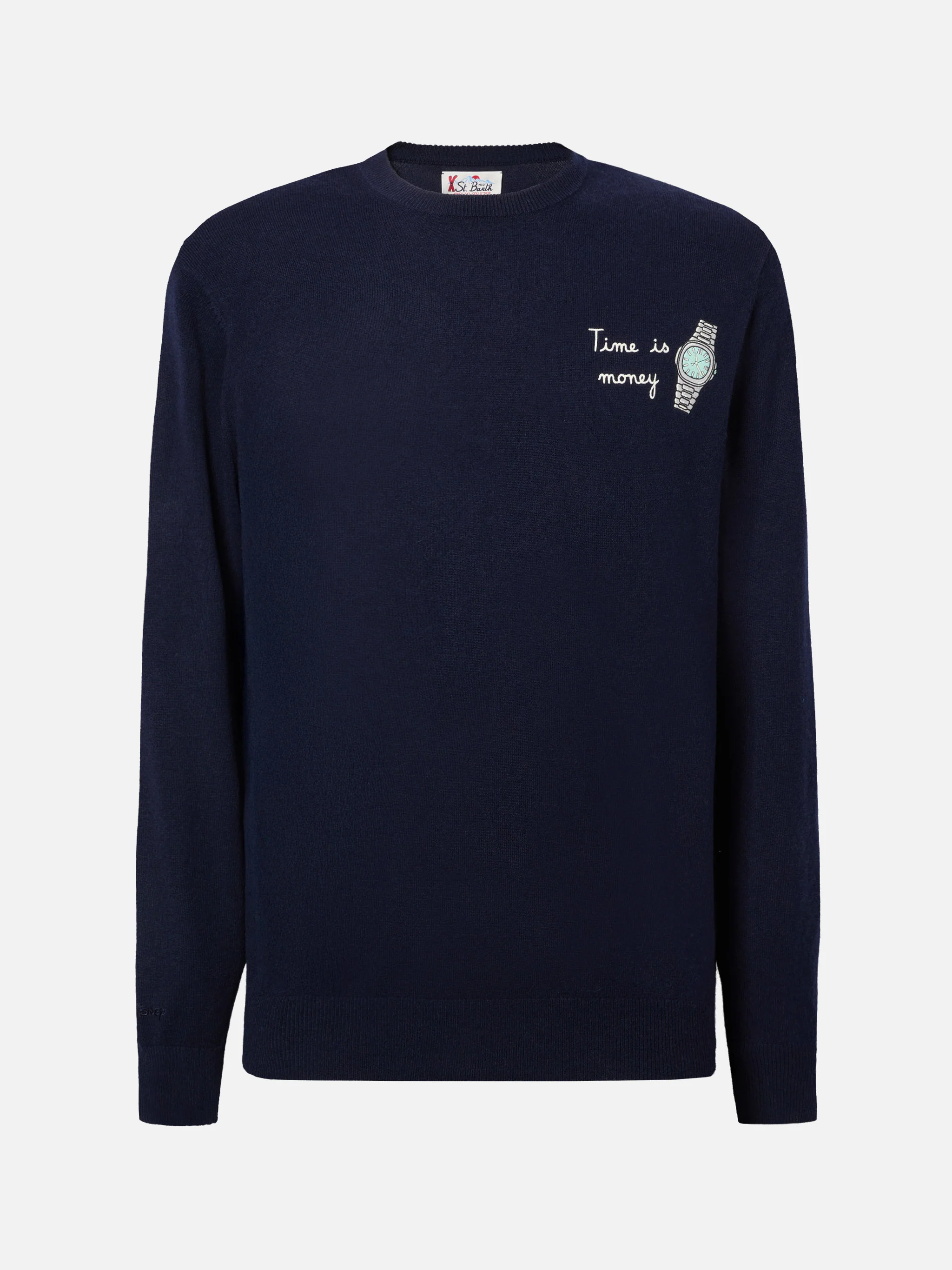Crewneck sweater Heron Light with Time is Money clock embroidery - Image 5