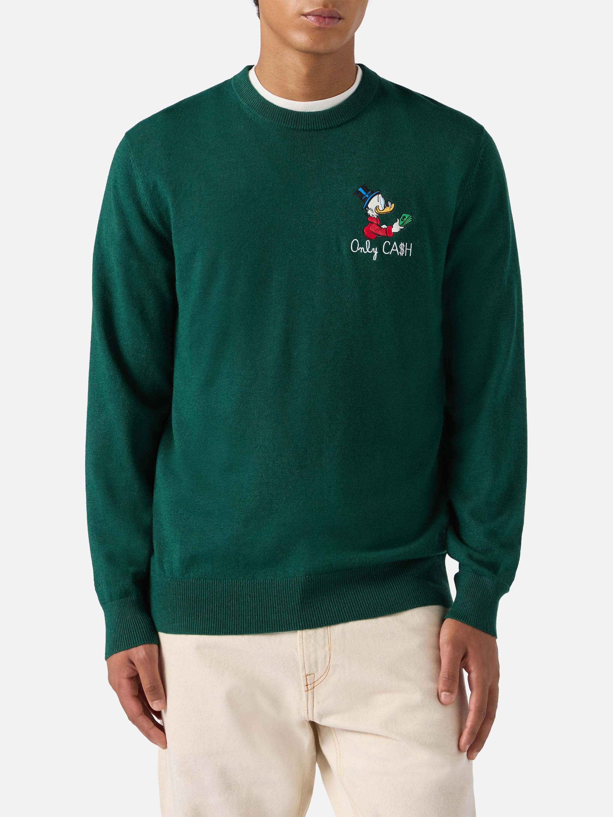 Crewneck sweater Heron Light with Uncle Scrooge embroidery |DISNEY SPECIAL EDITION - Image 2