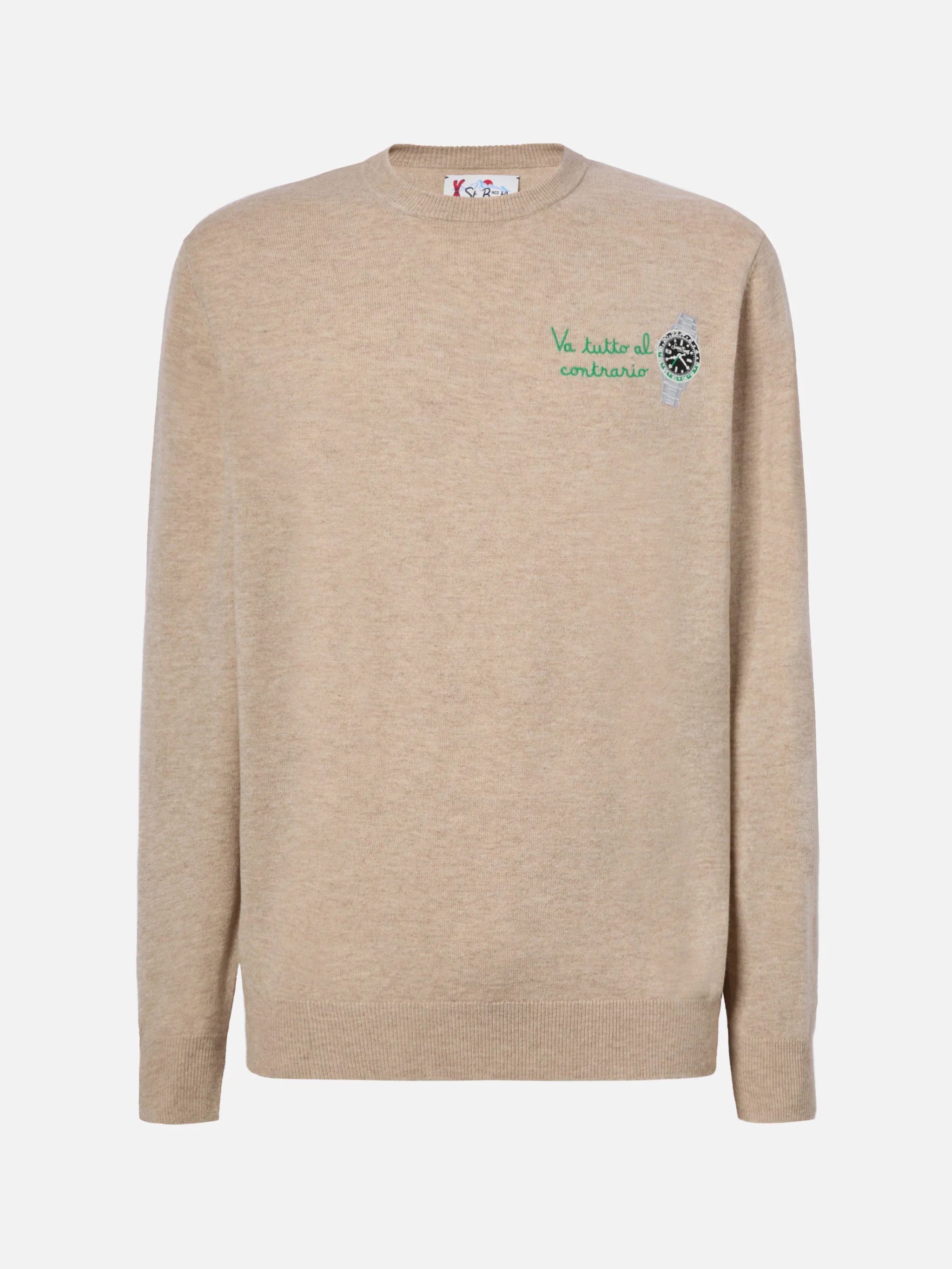 Crewneck sweater Heron Light with Va tutto al contrario embroidery - Image 5