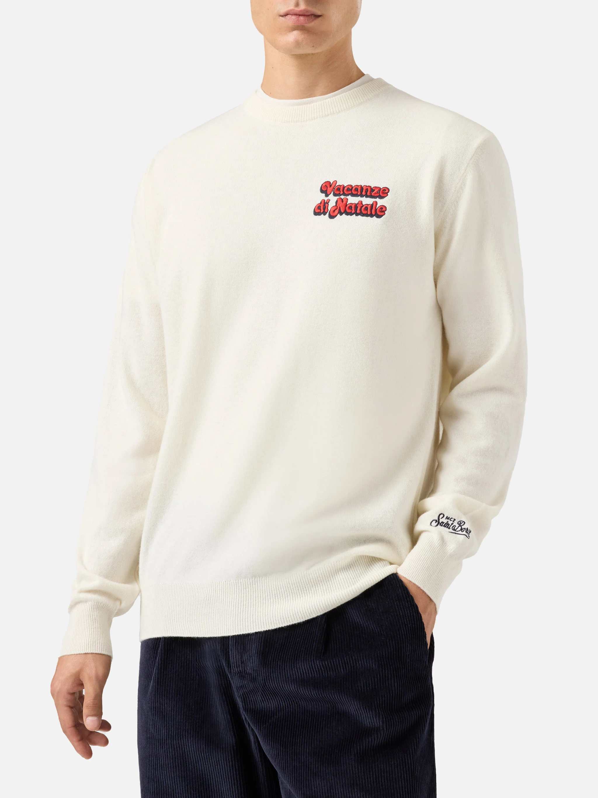 Crewneck Heron Light with Vacanze di Natale embroidery | VACANZE DI NATALE SPECIAL EDITION - Image 2