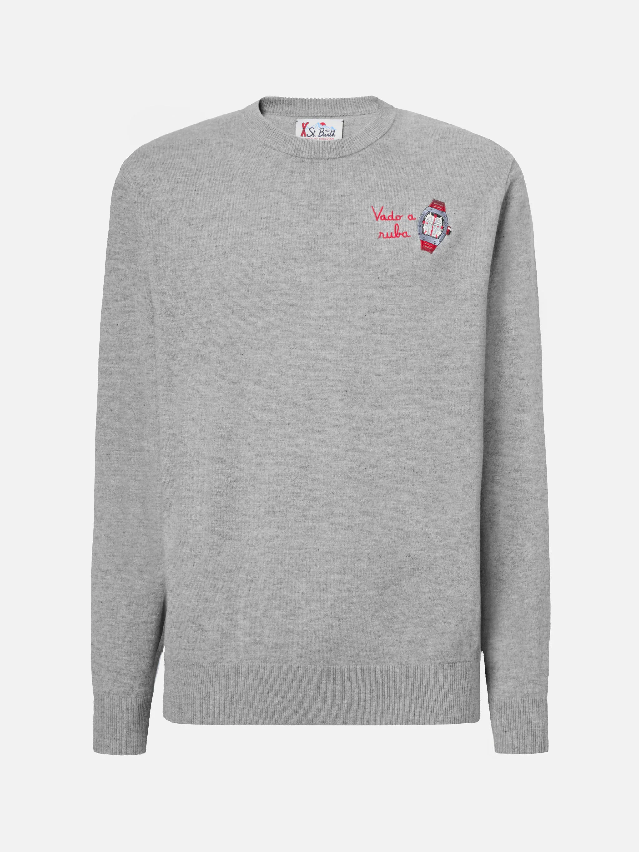 Crewneck sweater Heron Light with Vado a ruba embroidery - Image 5