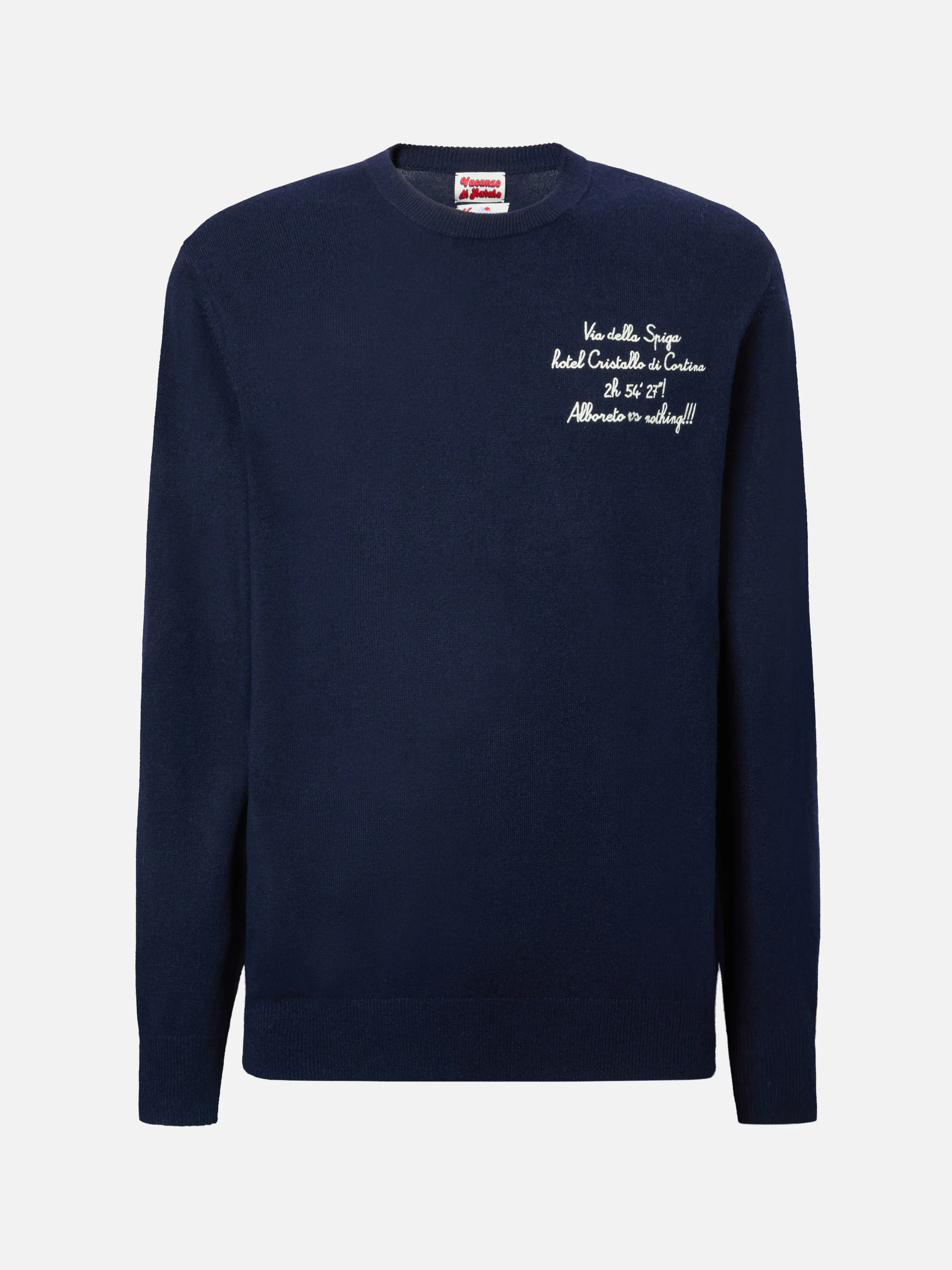Crewneck Heron Light with Via della Spiga… Alboreto is nothing! embroidery | VACANZE DI NATALE SPECIAL EDITION - Image 5