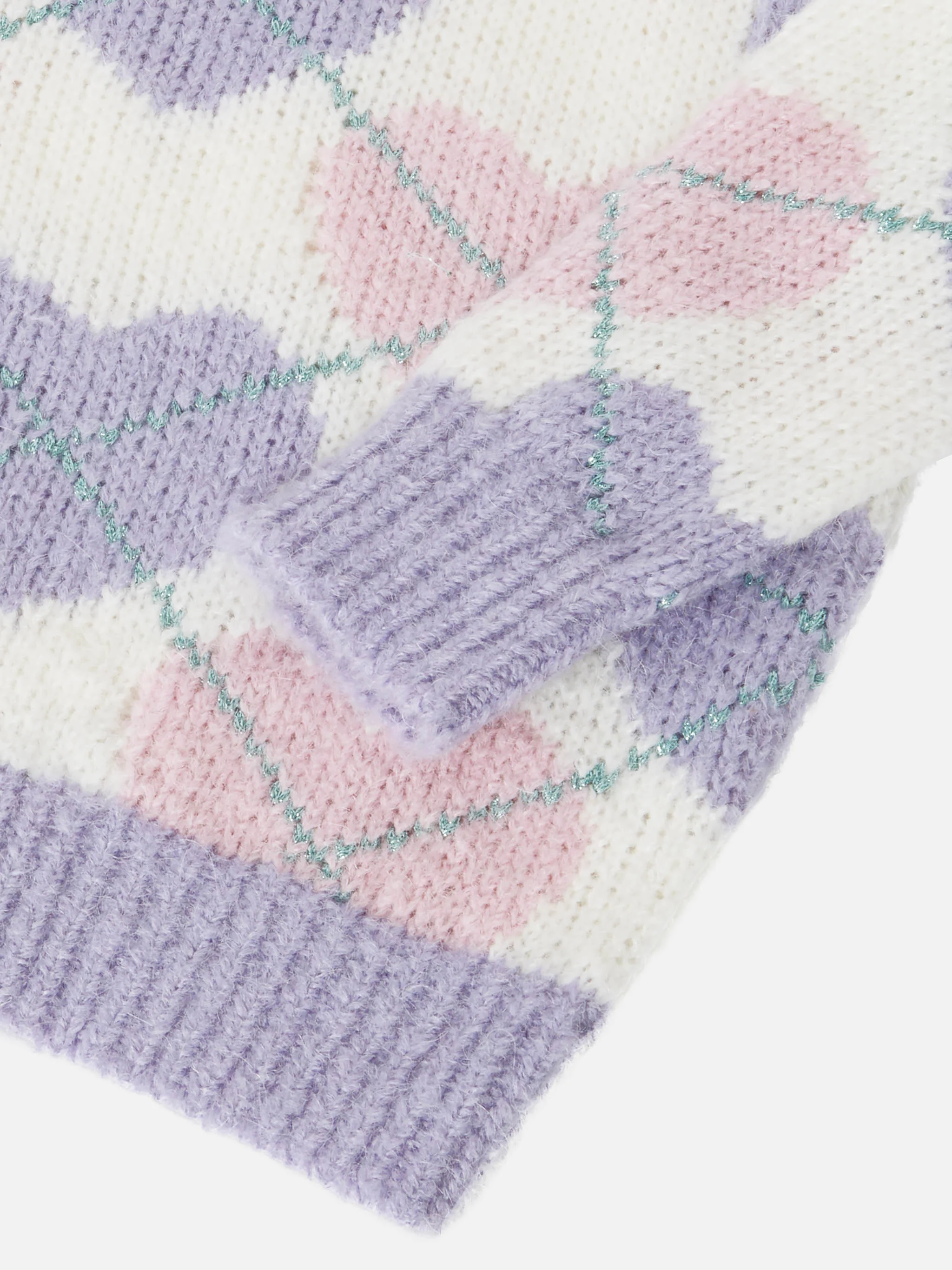 Crewneck sweater with heart argyle jacquard - Image 4