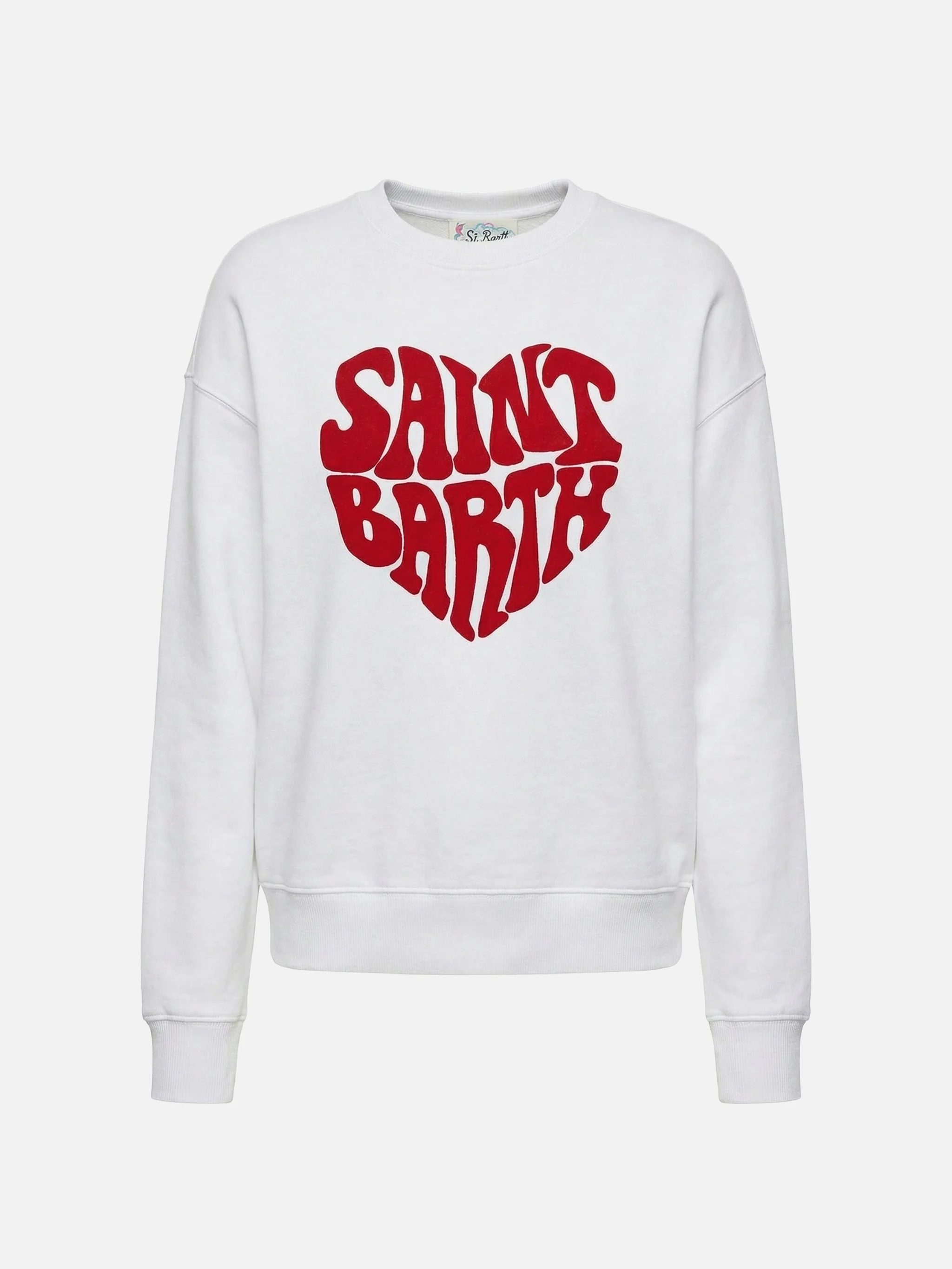 Crewneck sweatshirt with flocked Saint Barth heart - Image 3