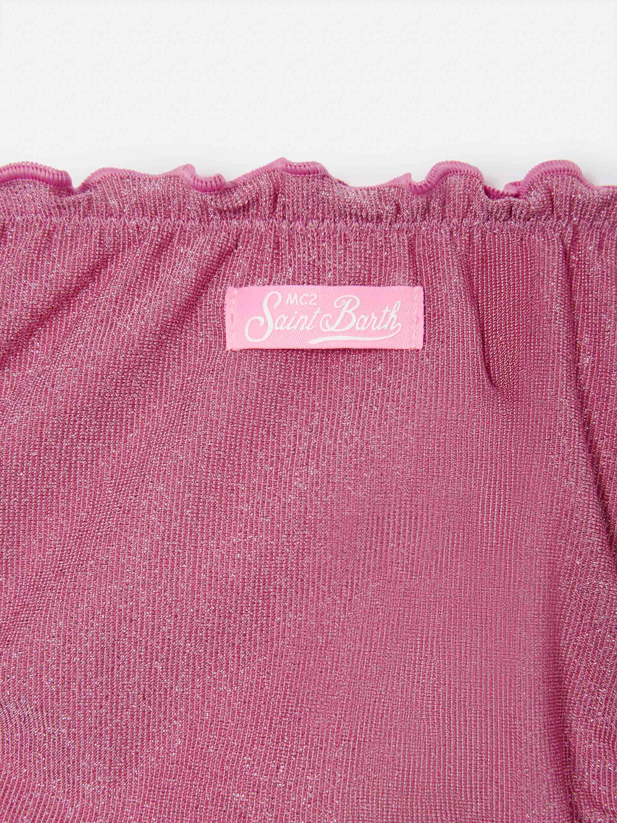 Cric dark pink stretch lurex swim briefs - Image 3