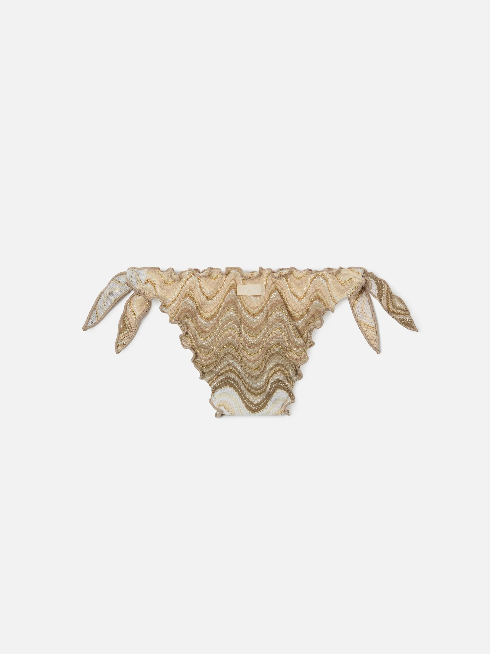 Cric gold tone raschel swim briefs with wave motif - Image 2