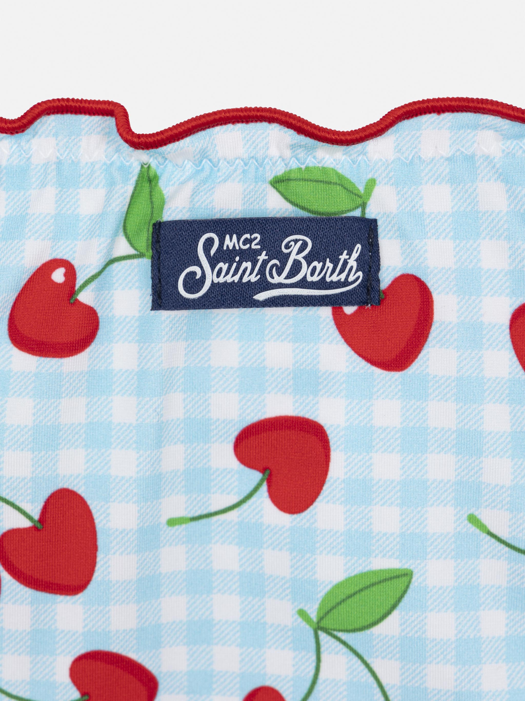 Cris classic triangle bikini with cherry and gingham print - Image 3