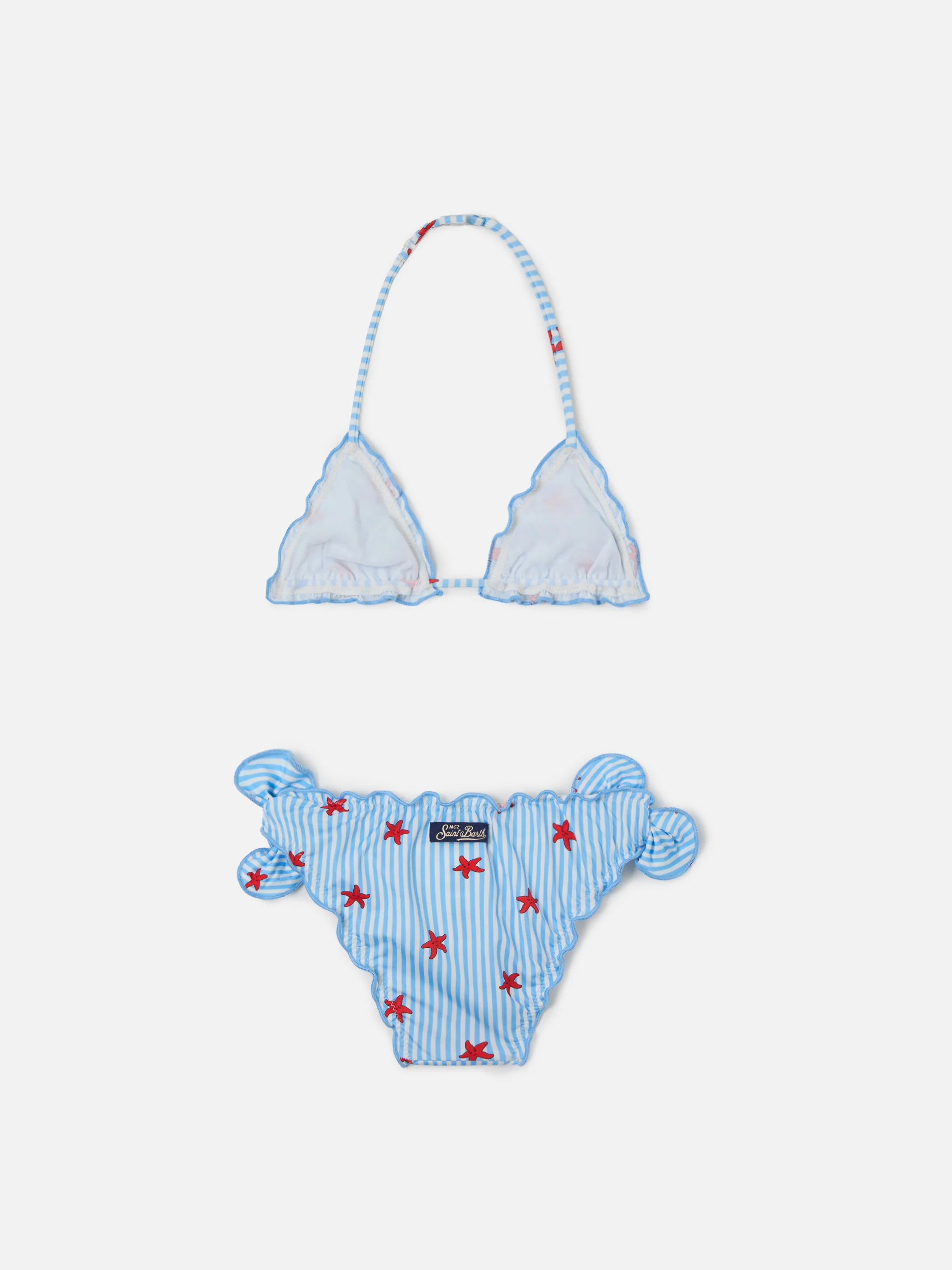 Cris classic triangle bikini with starfish and striped print - Image 2