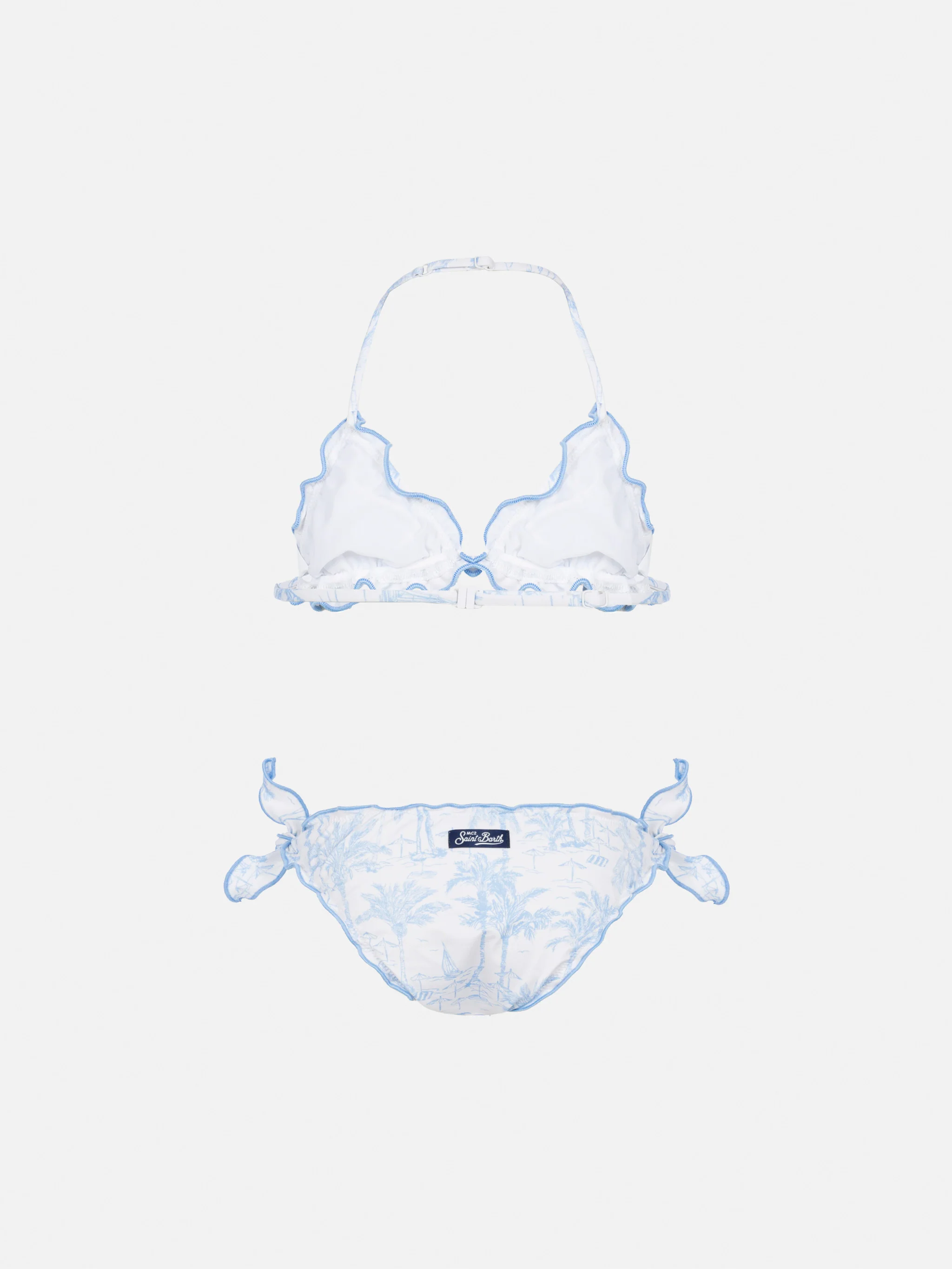Cris classic triangle bikini with toile de jouy print - Image 2