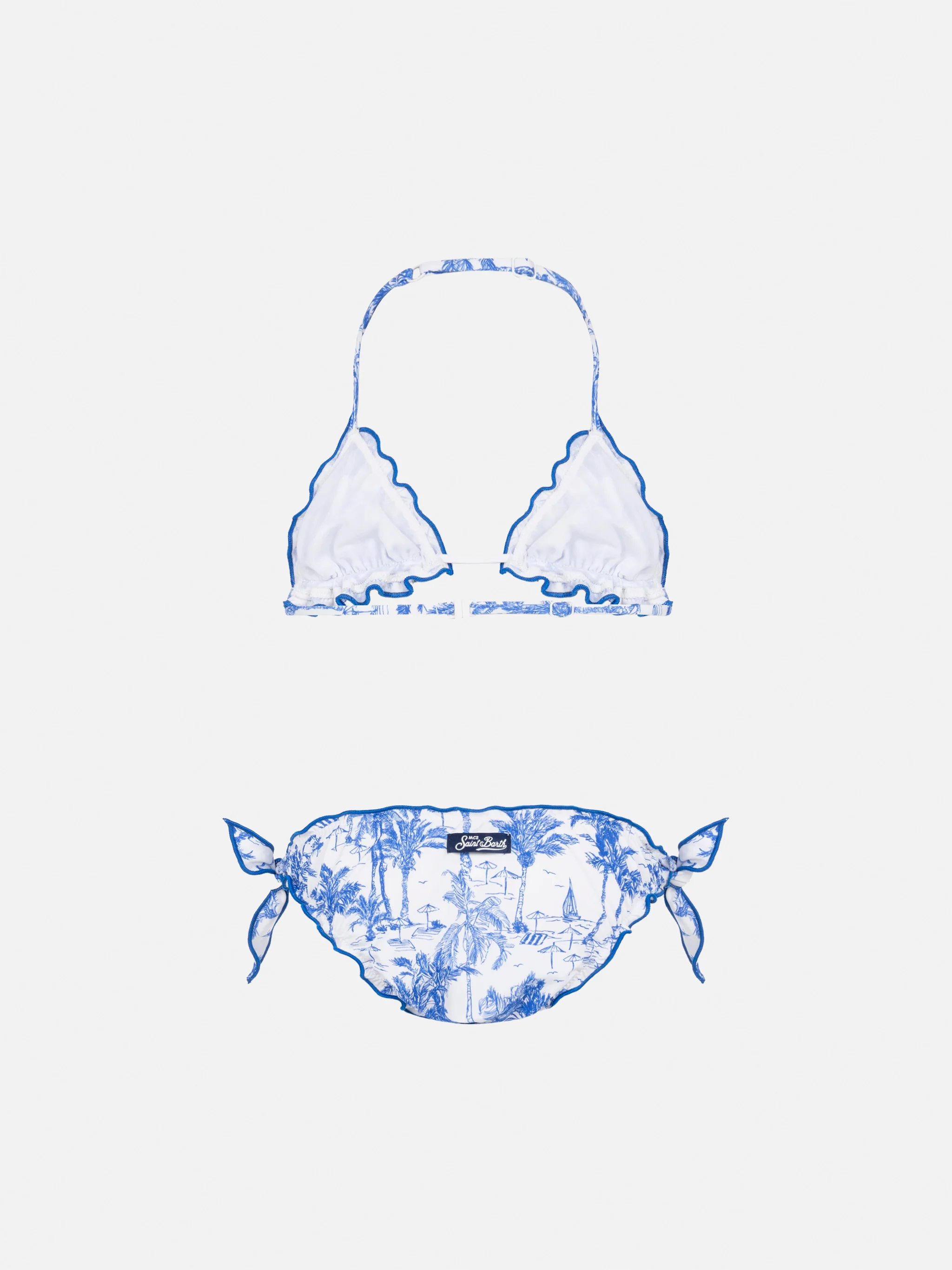 Cris classic triangle bikini with toile de jouy print - Image 2
