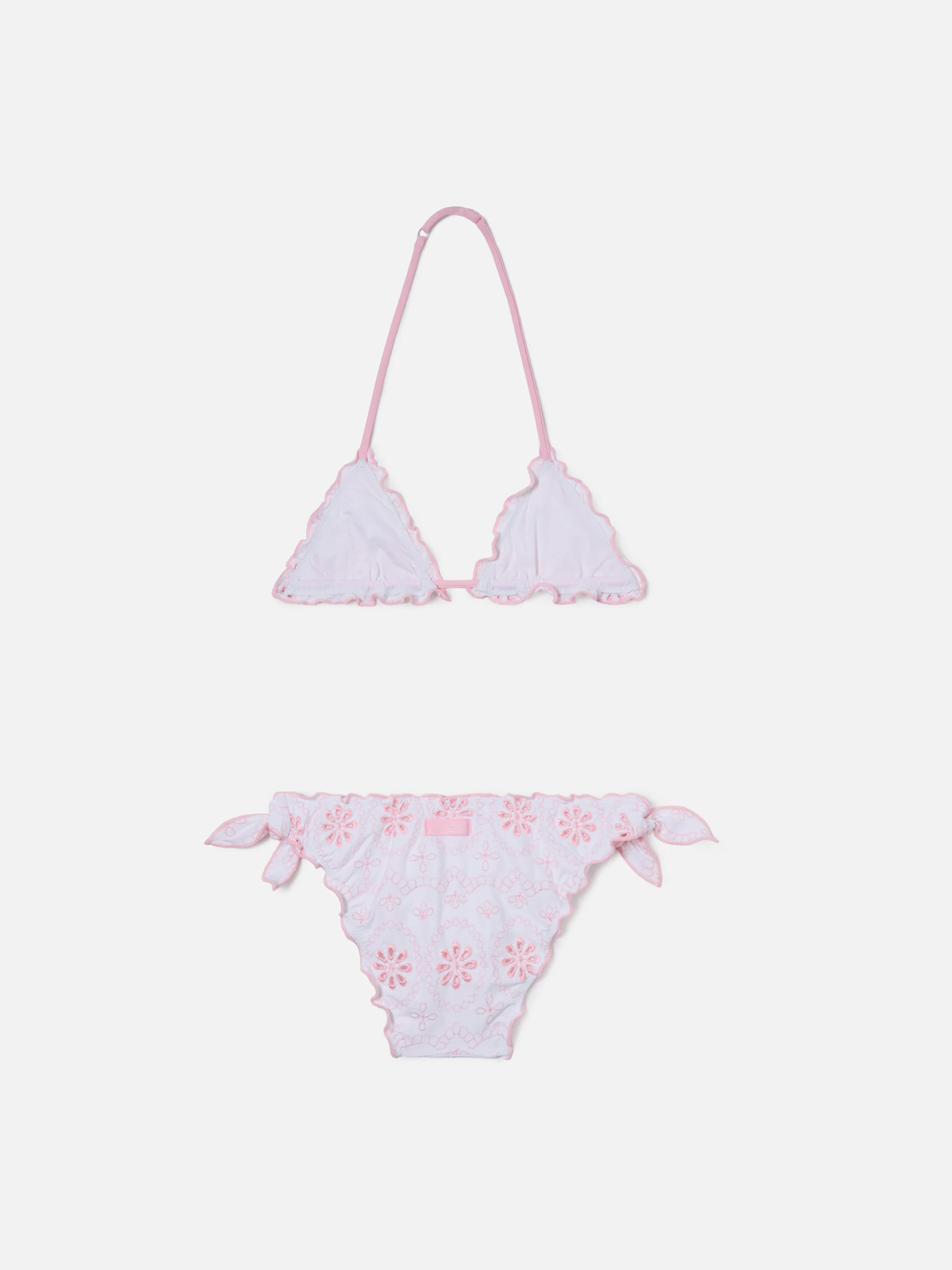Cris sangallo bikini in white with pink embroidery - Image 2