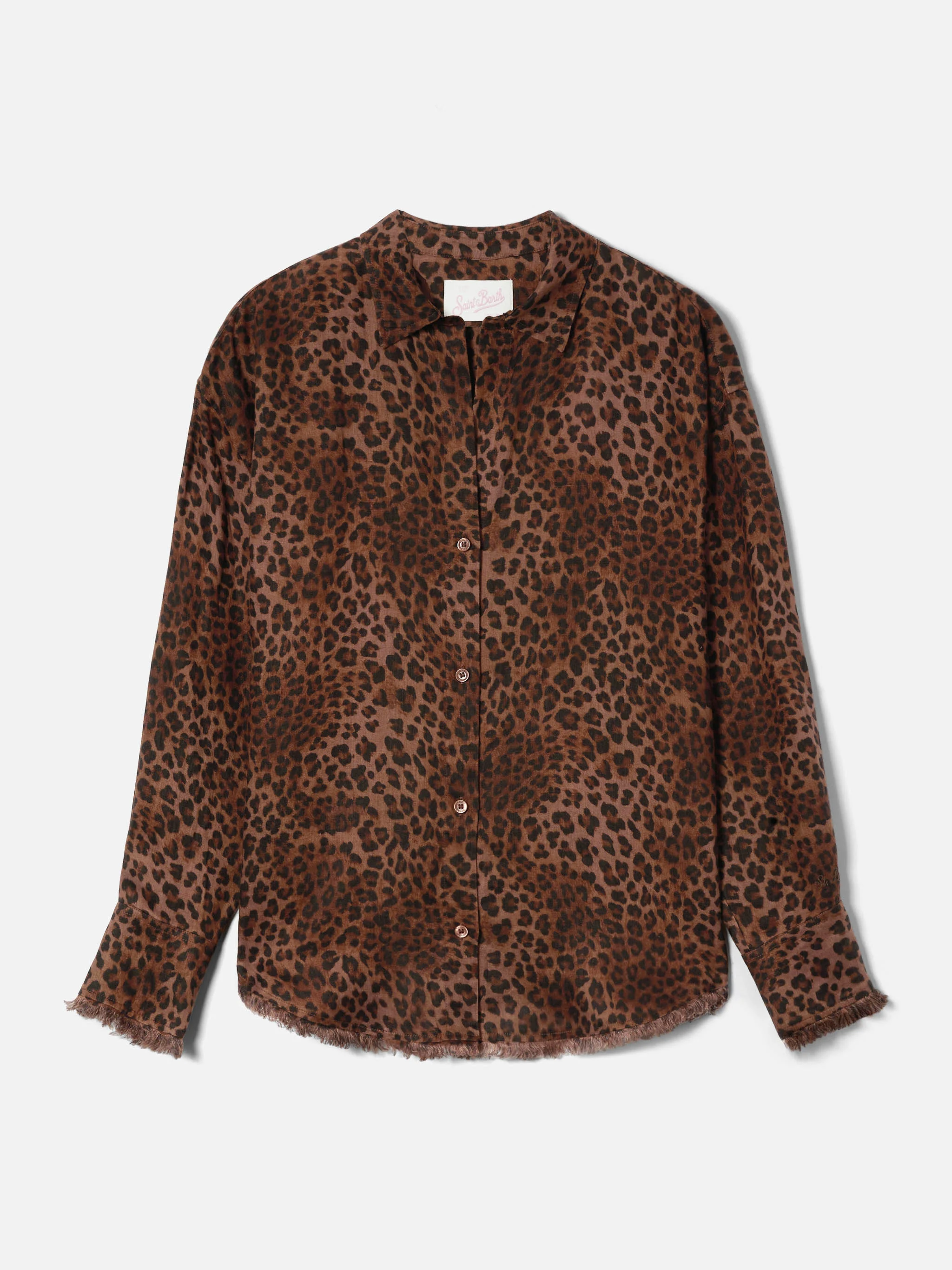 Cristal linen shirt with leopard print - Image 5