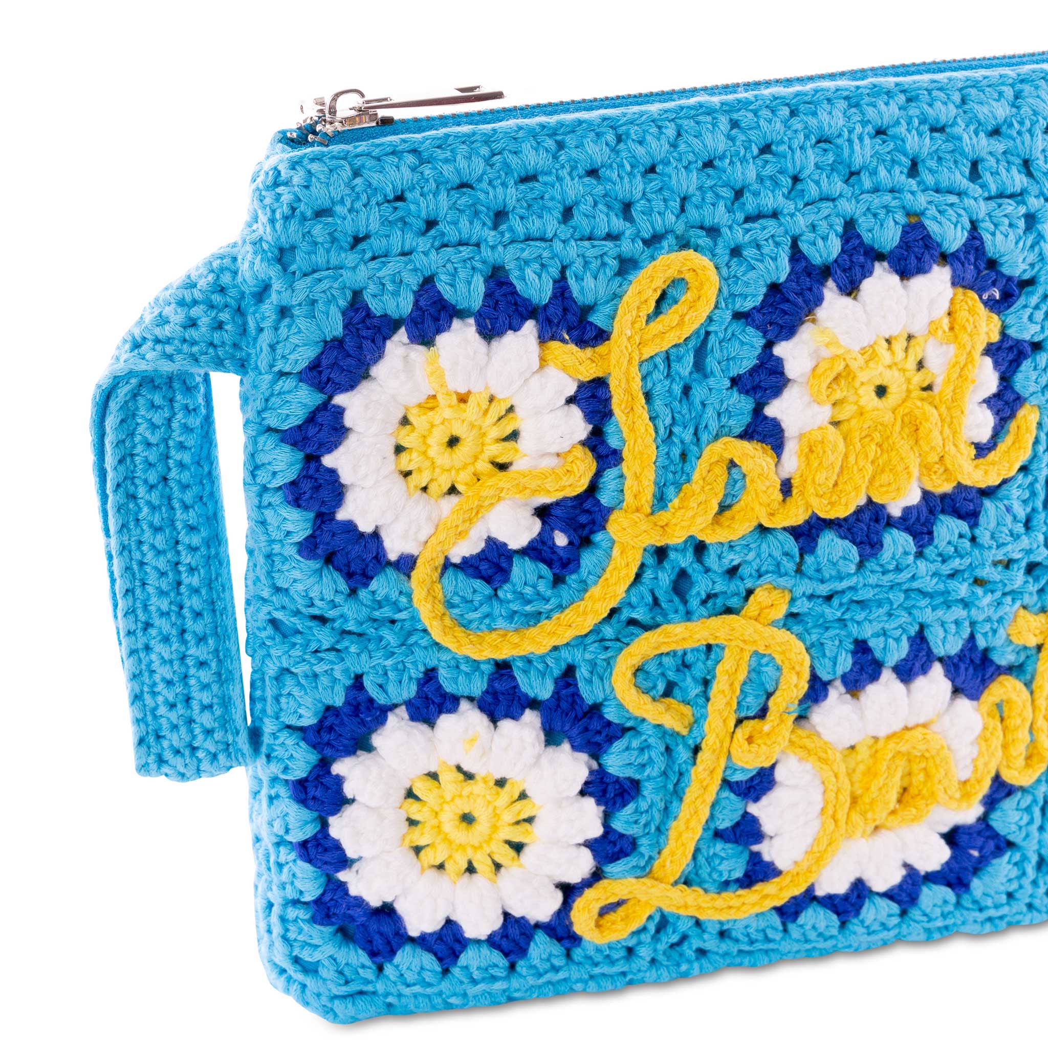 Parisienne crochet pouch bag with daisy embroidery - Image 2