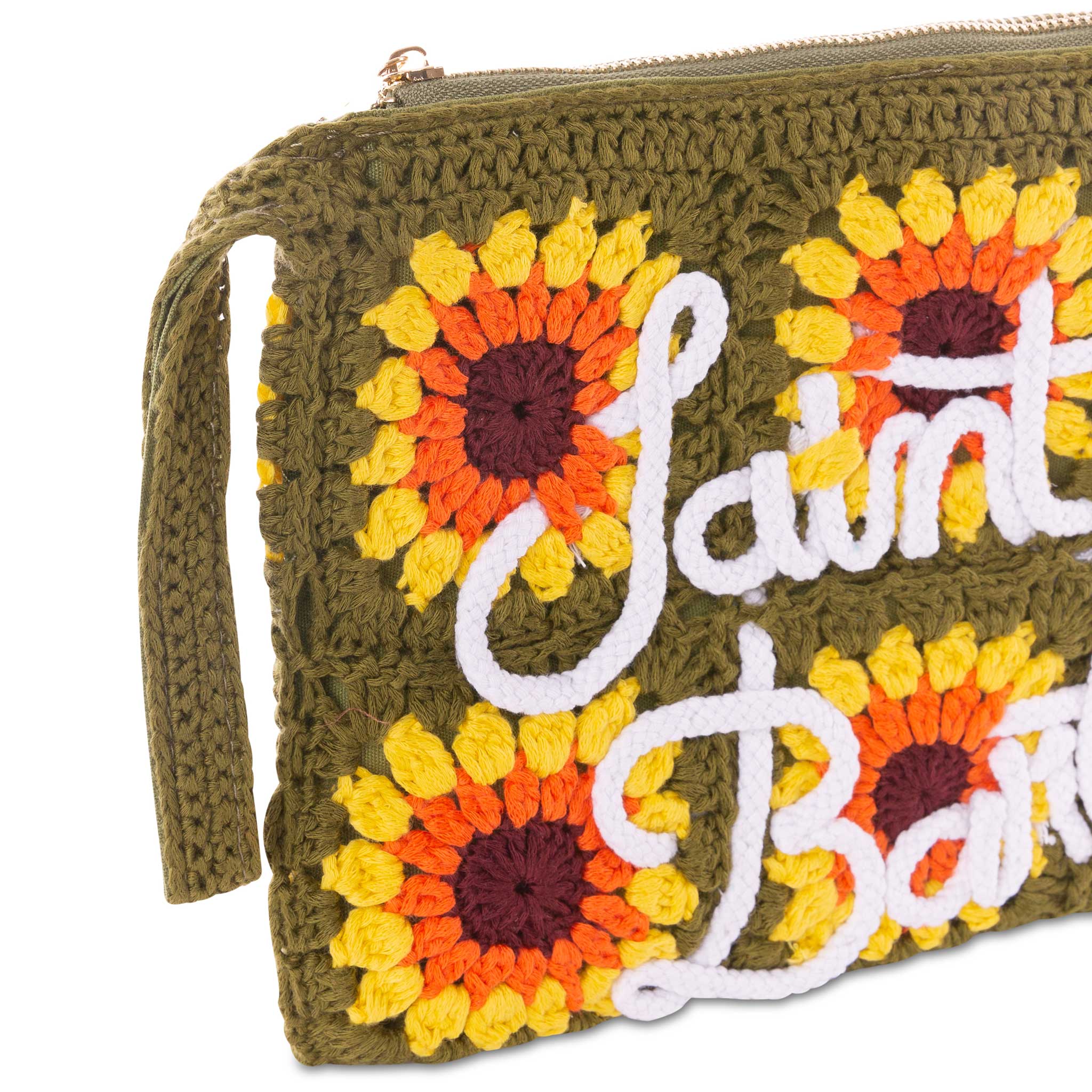 Parisienne crochet pouch bag with sunflower embroidery - Image 2