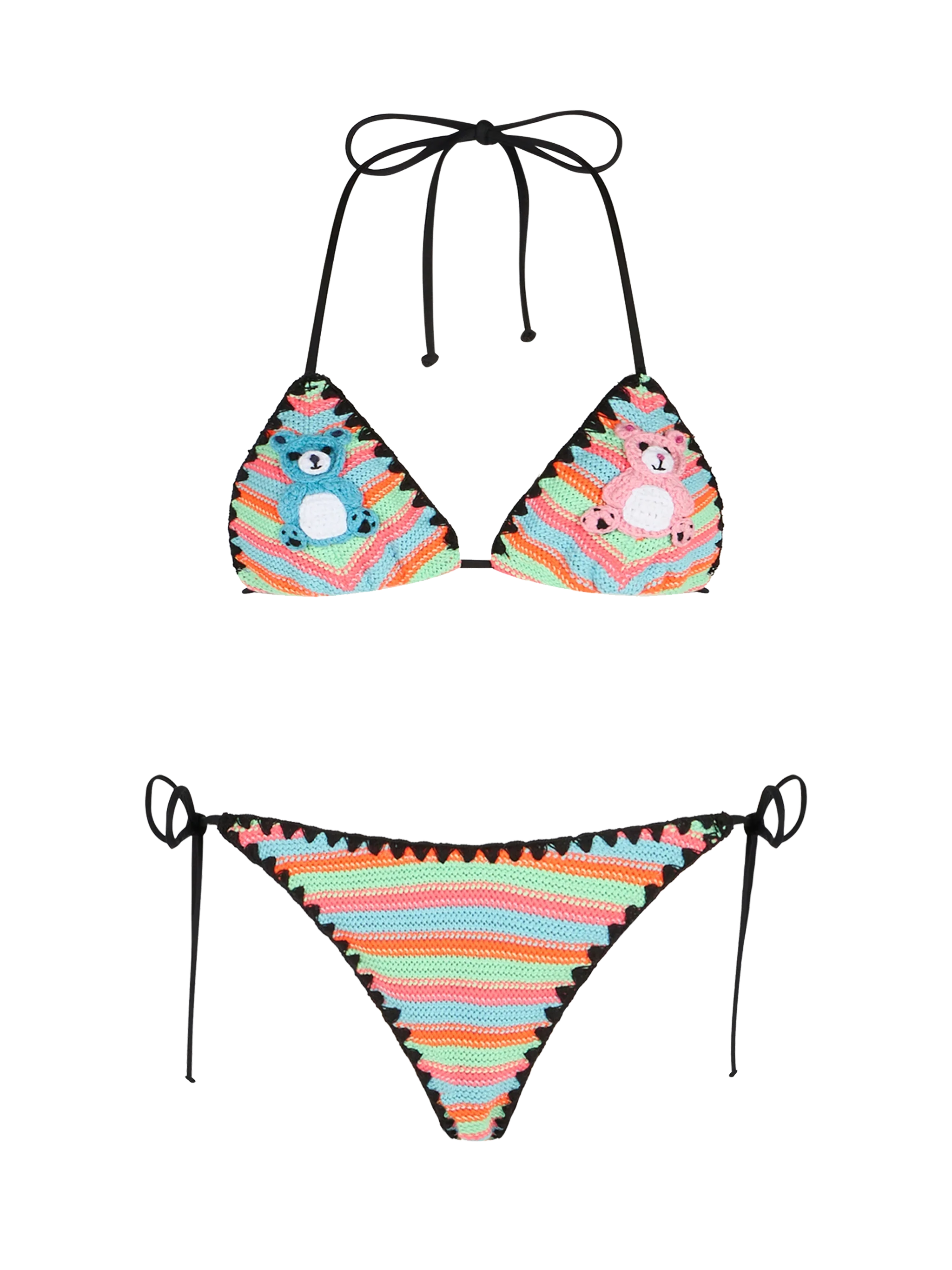 Women crochet triangle bikini Maleah with pacthes | BEEPY BELLA SPECIAL EDITION