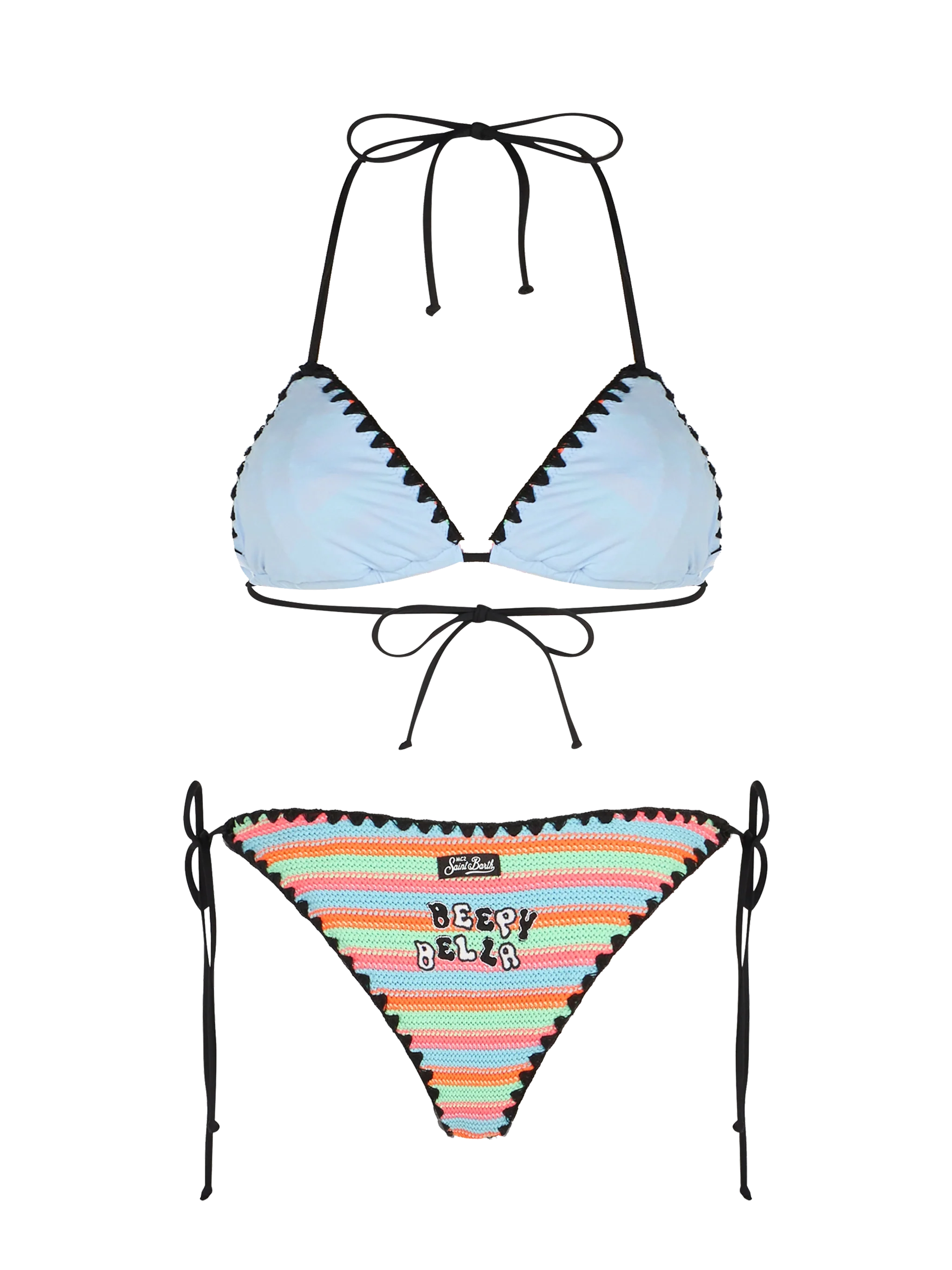 Women crochet triangle bikini Maleah with pacthes | BEEPY BELLA SPECIAL EDITION - Image 3
