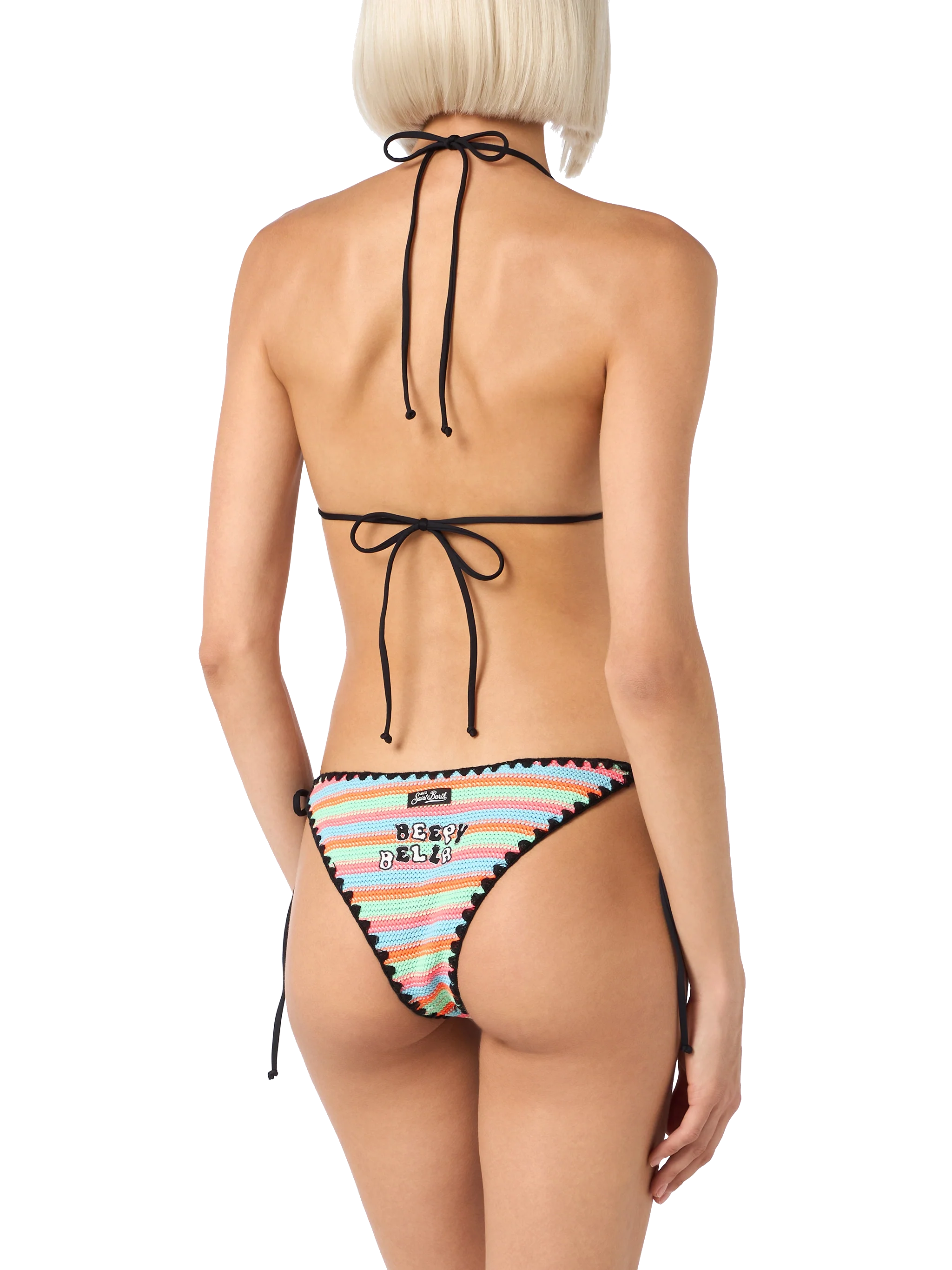 Women crochet triangle bikini Maleah with pacthes | BEEPY BELLA SPECIAL EDITION - Image 4
