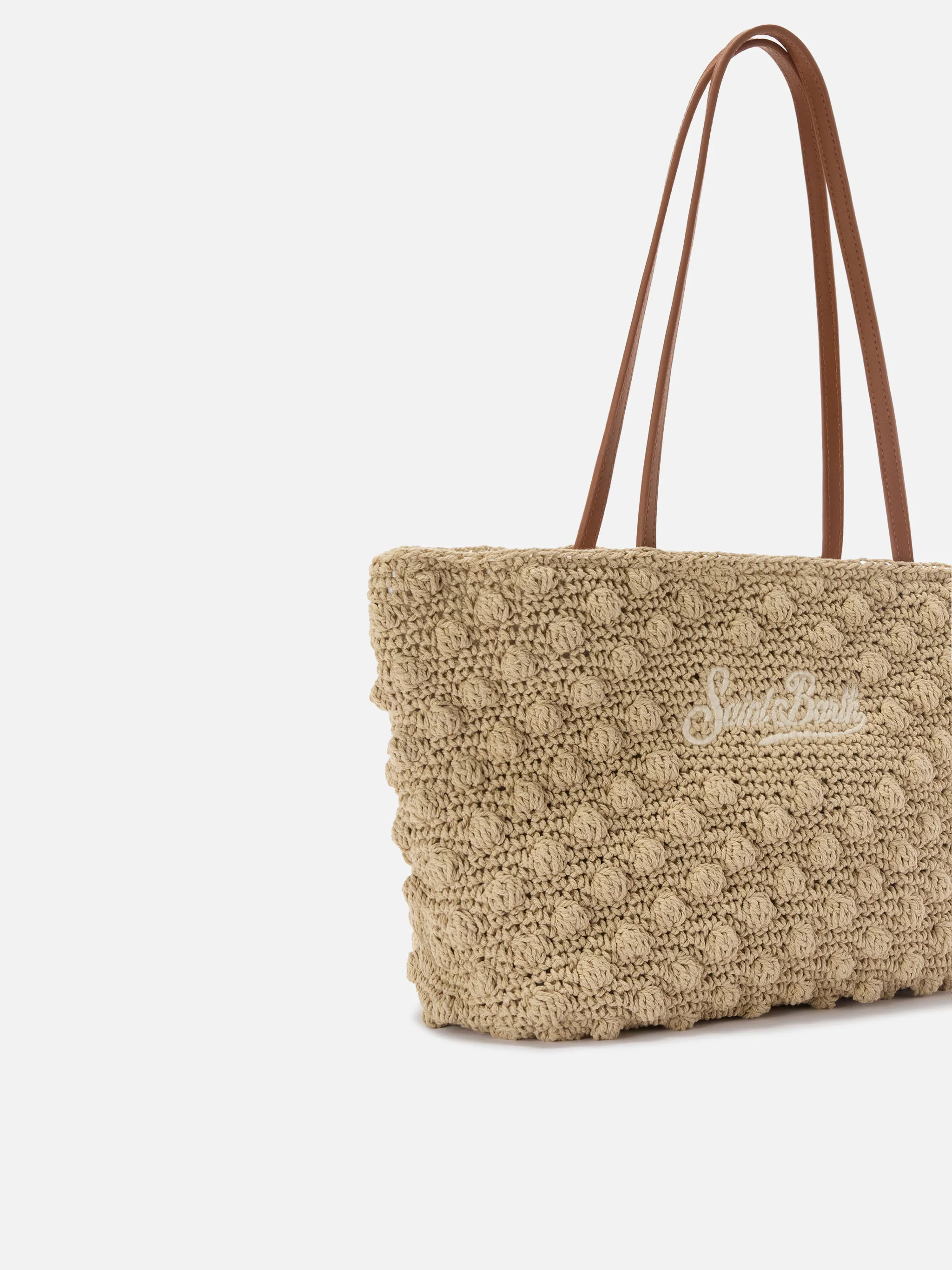 Crochet Tote medium bag with embroidered logo - Image 2