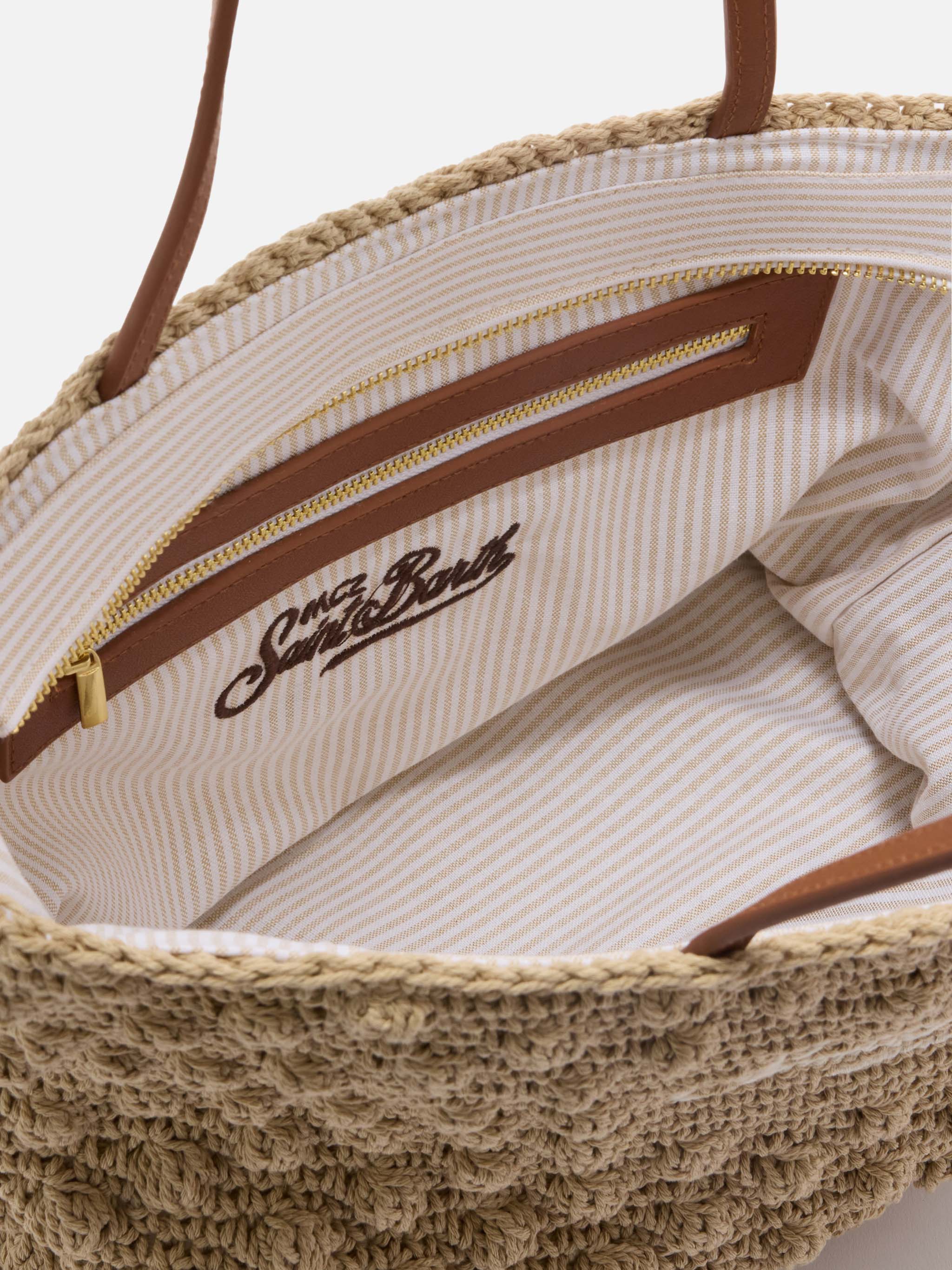 Crochet Tote medium bag with embroidered logo - Image 4