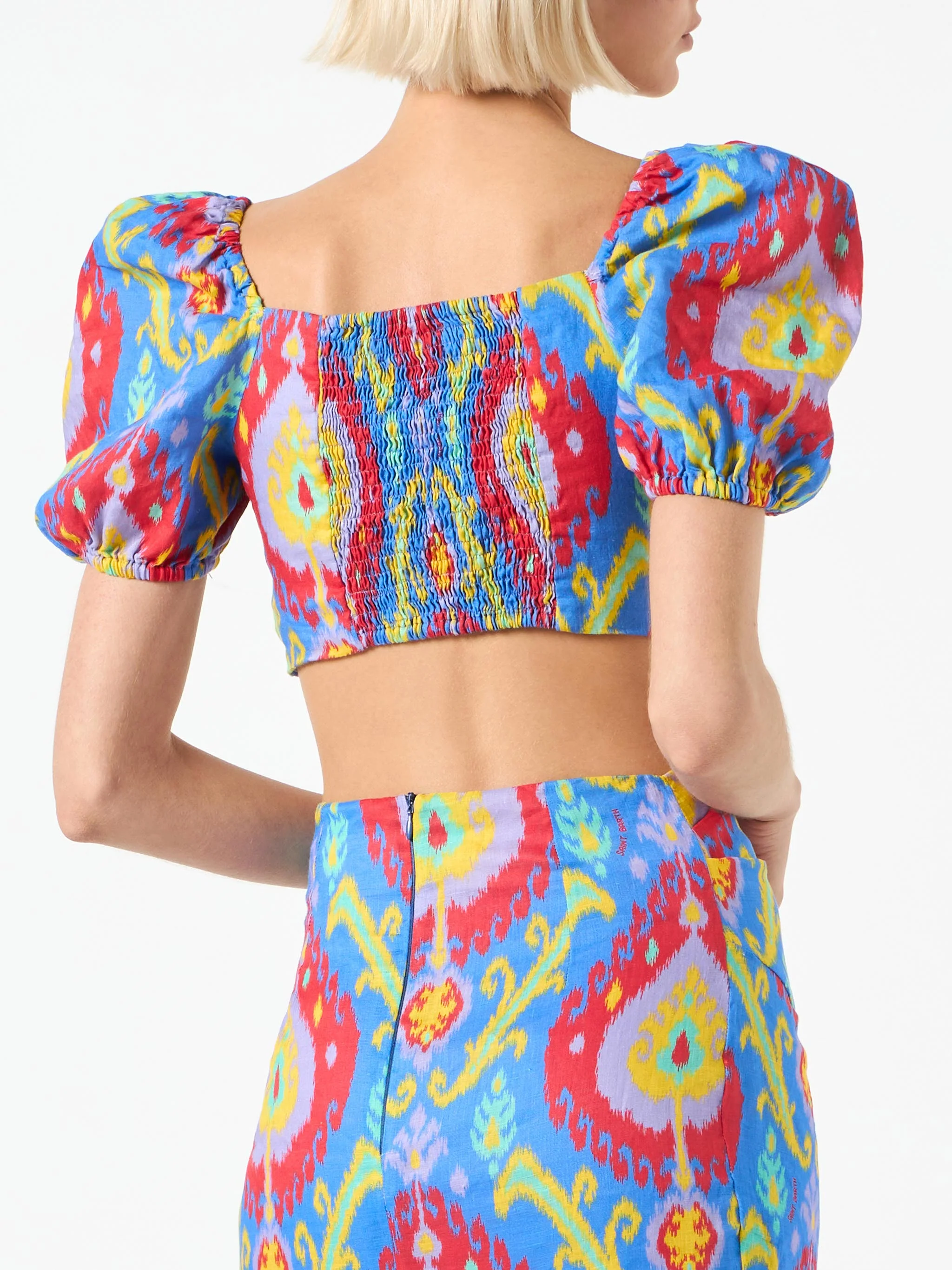 Crop top with ikat print - Image 2