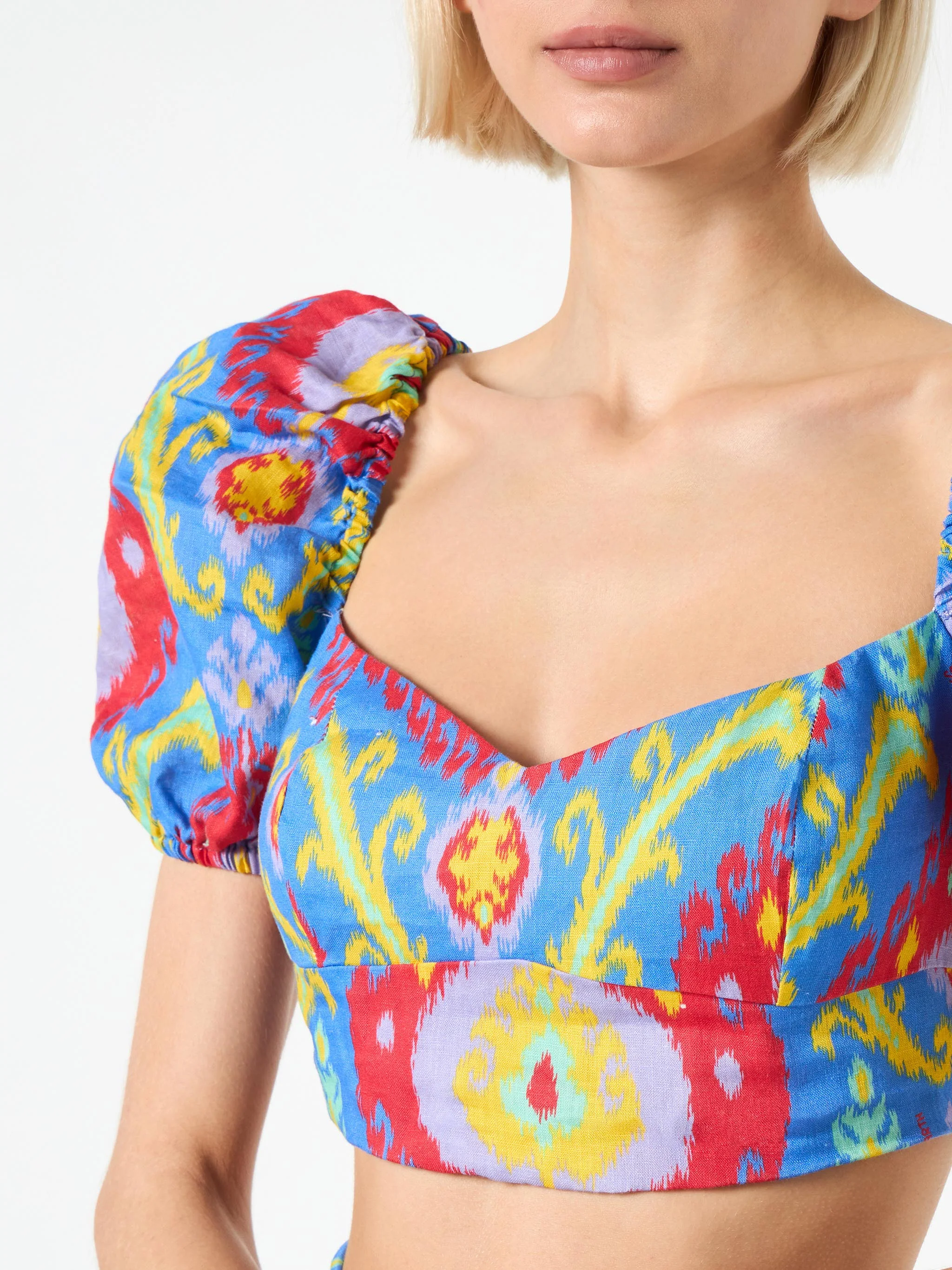 Crop top with ikat print - Image 3
