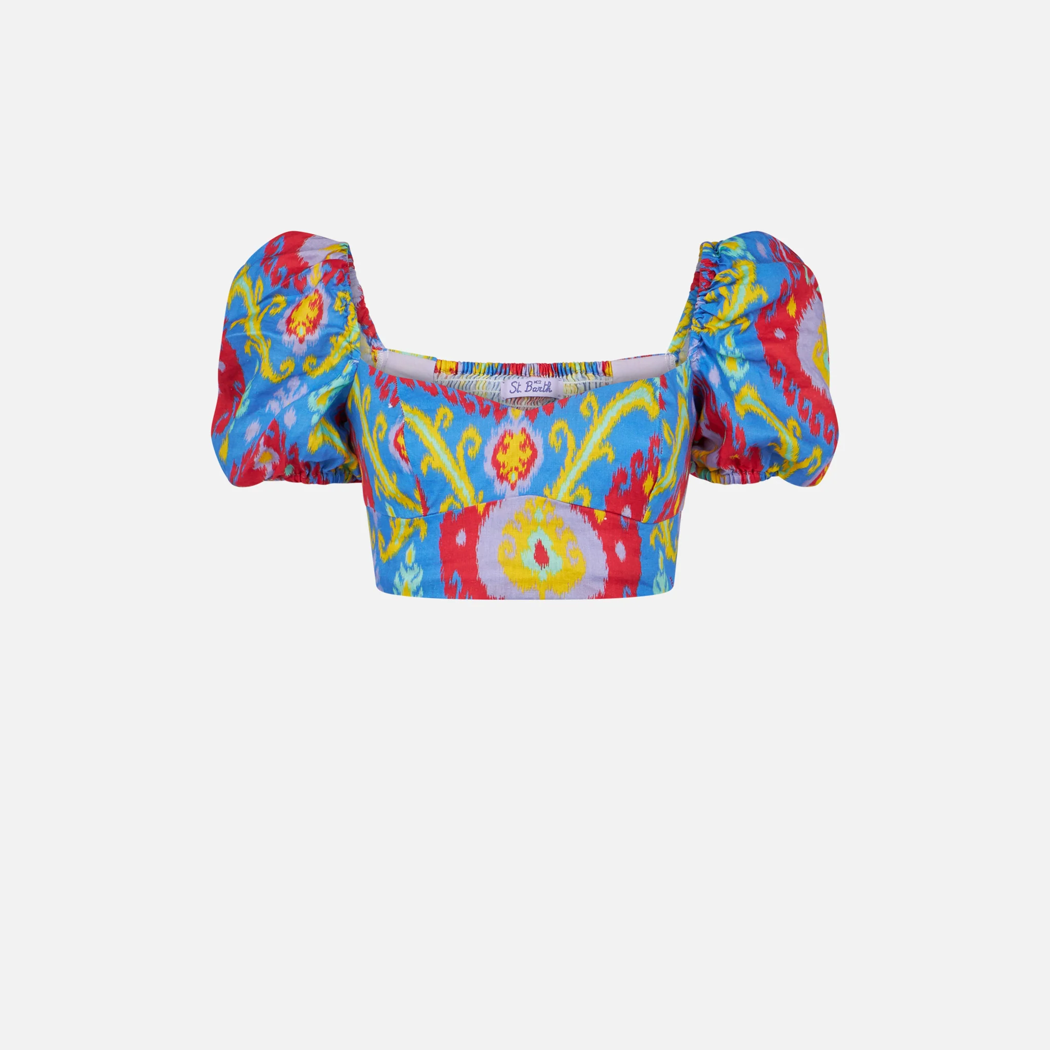 Crop top with ikat print - Image 4