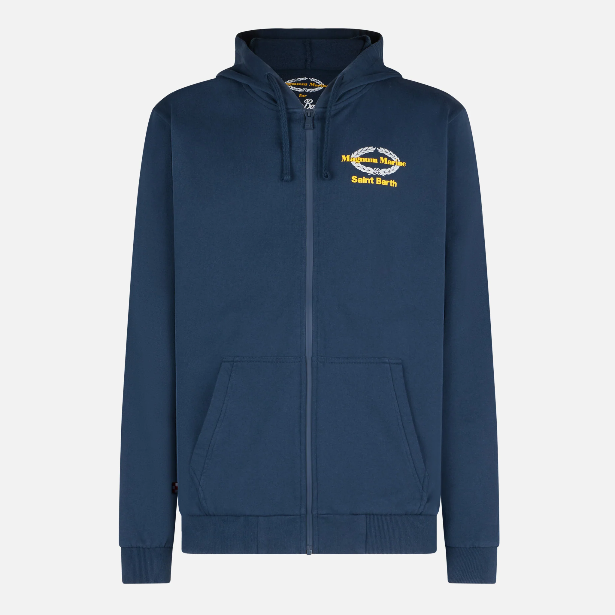 Blue cotton hoodie with Magnum Marine Saint Barth embroidery | MAGNUM MARINE SPECIAL EDITION - Image 4