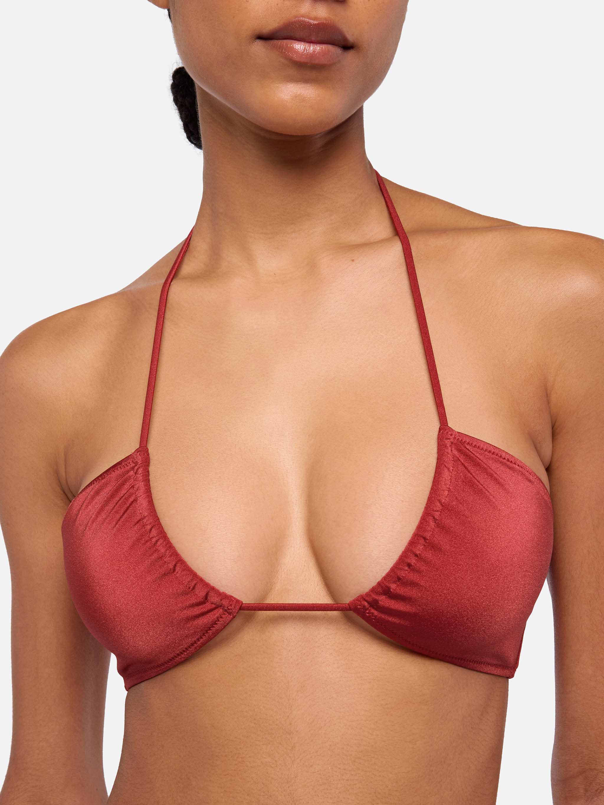 Dahlia shimmer brick red bandeau top - Image 3