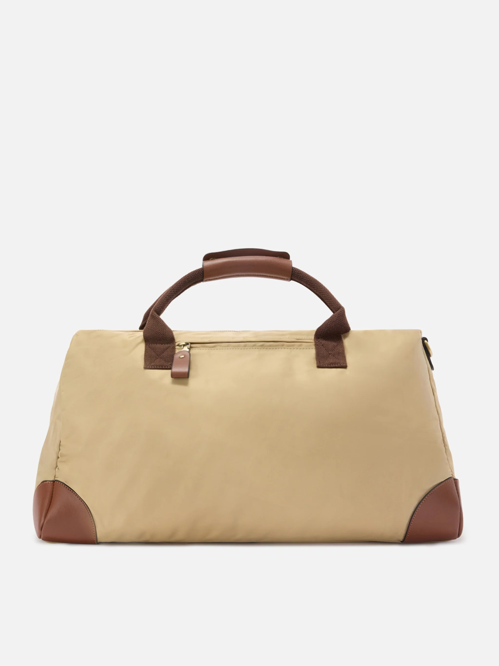 Daily beige nylon weekender with embroidered logo - Image 3