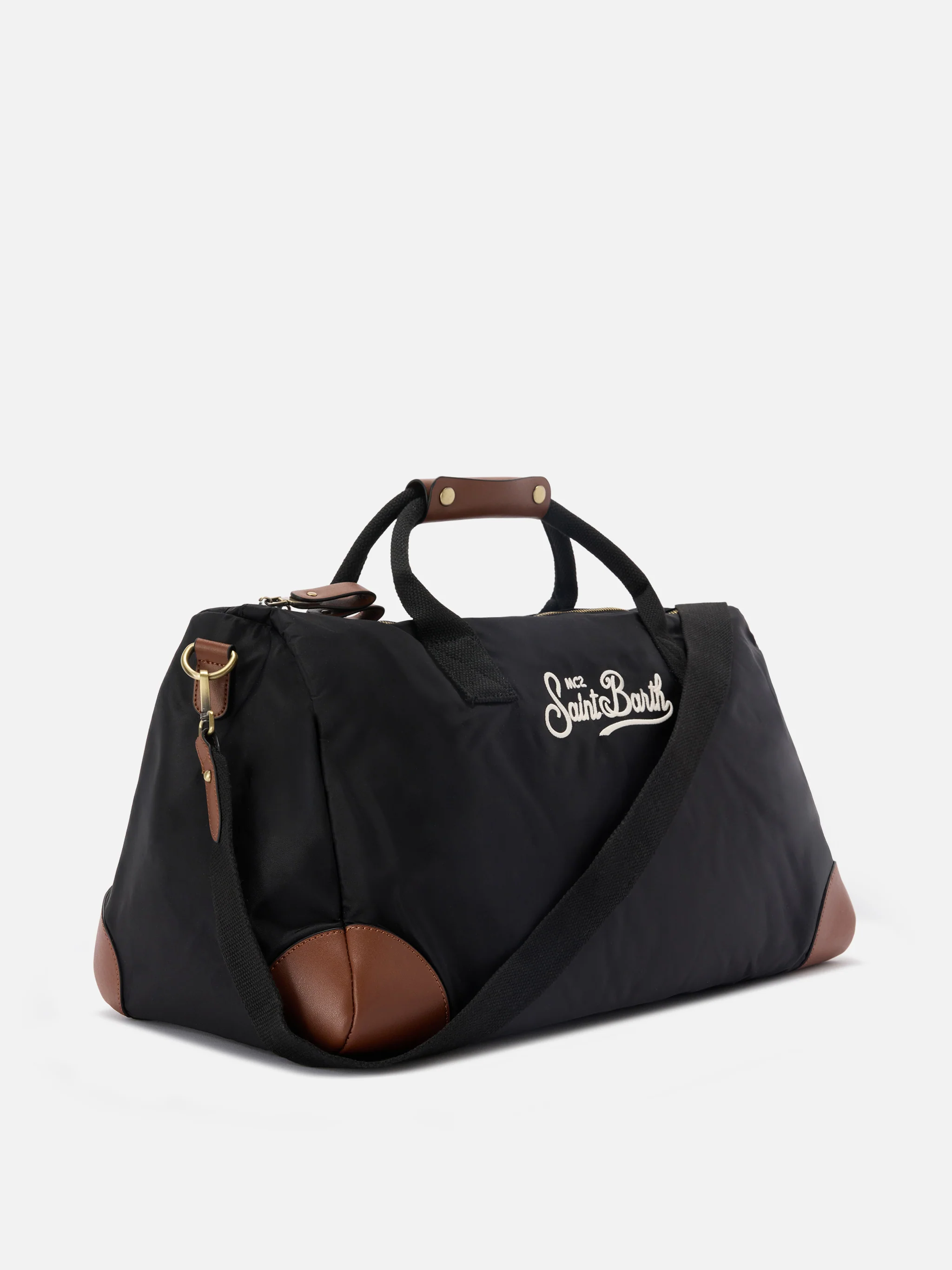 Daily black nylon weekender with embroidered logo - Image 2